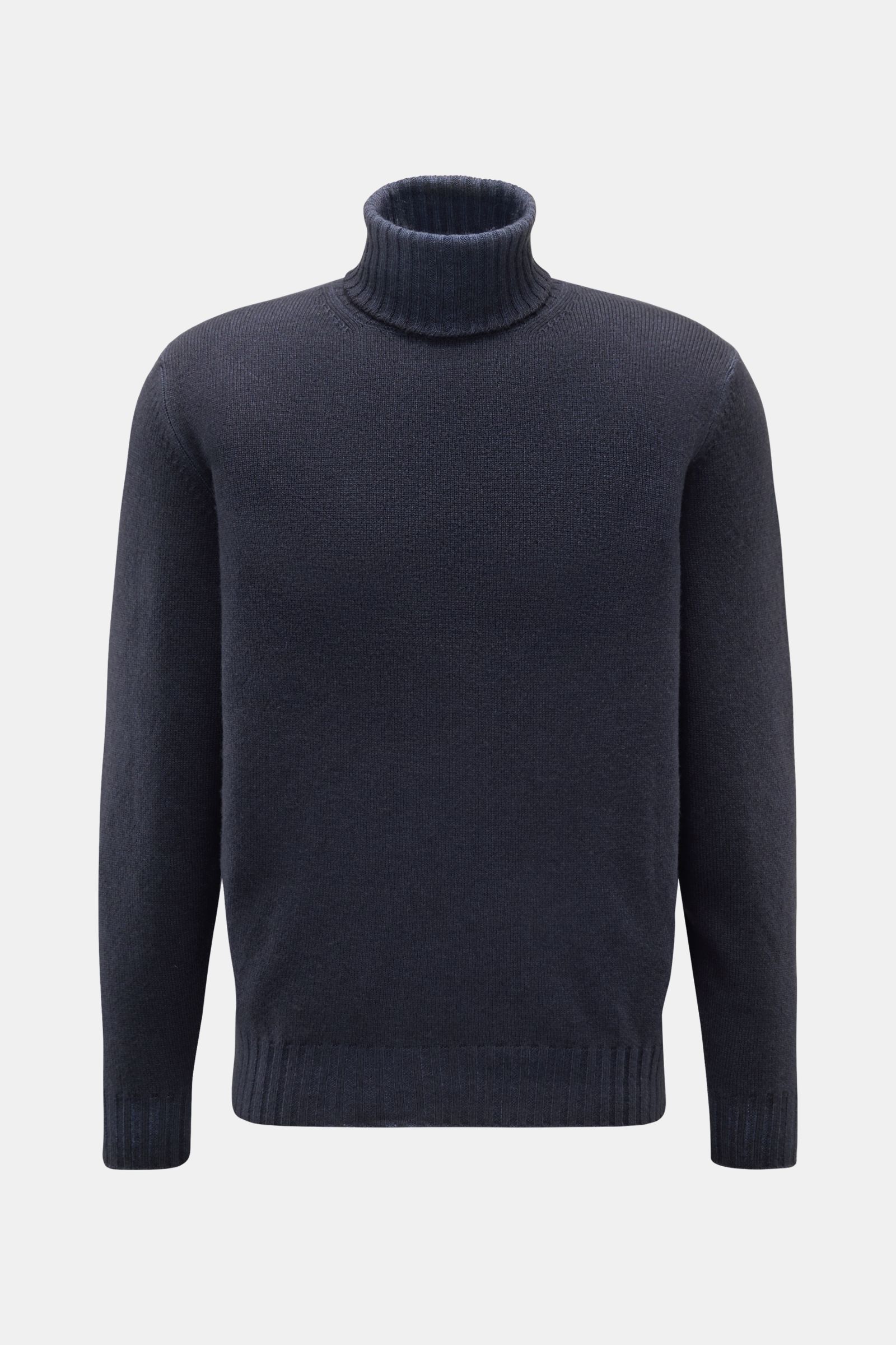 Front view of Filippo de Laurentiis Merino Rollkragenpullover navy meliert turtleneck sweater in super fine Merino wool and cashmere with a soft touch and garment-dyed vintage effect.

Description: Edle Strickkunst von FILIPPO DE LAURENTIIS: Dieser Rol