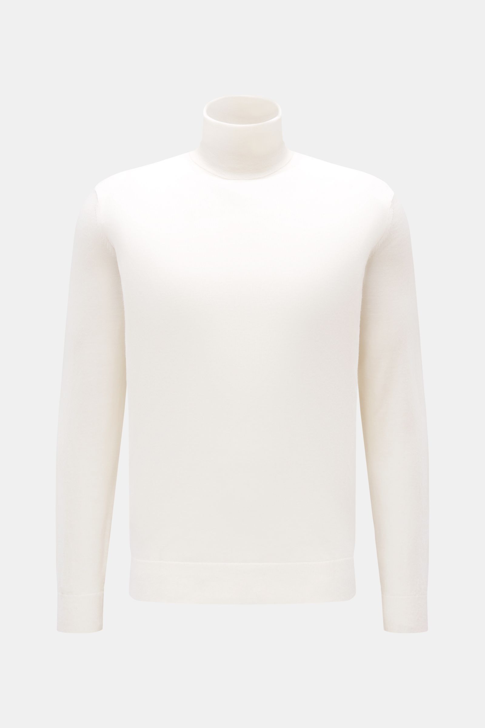 von Braun Merino Rollkragenpullover creme, Slim Fit, sehr feines Strickbild, reine Merinowolle, anliegender Rollkragen, flexible Rippbündchen, Frontansicht