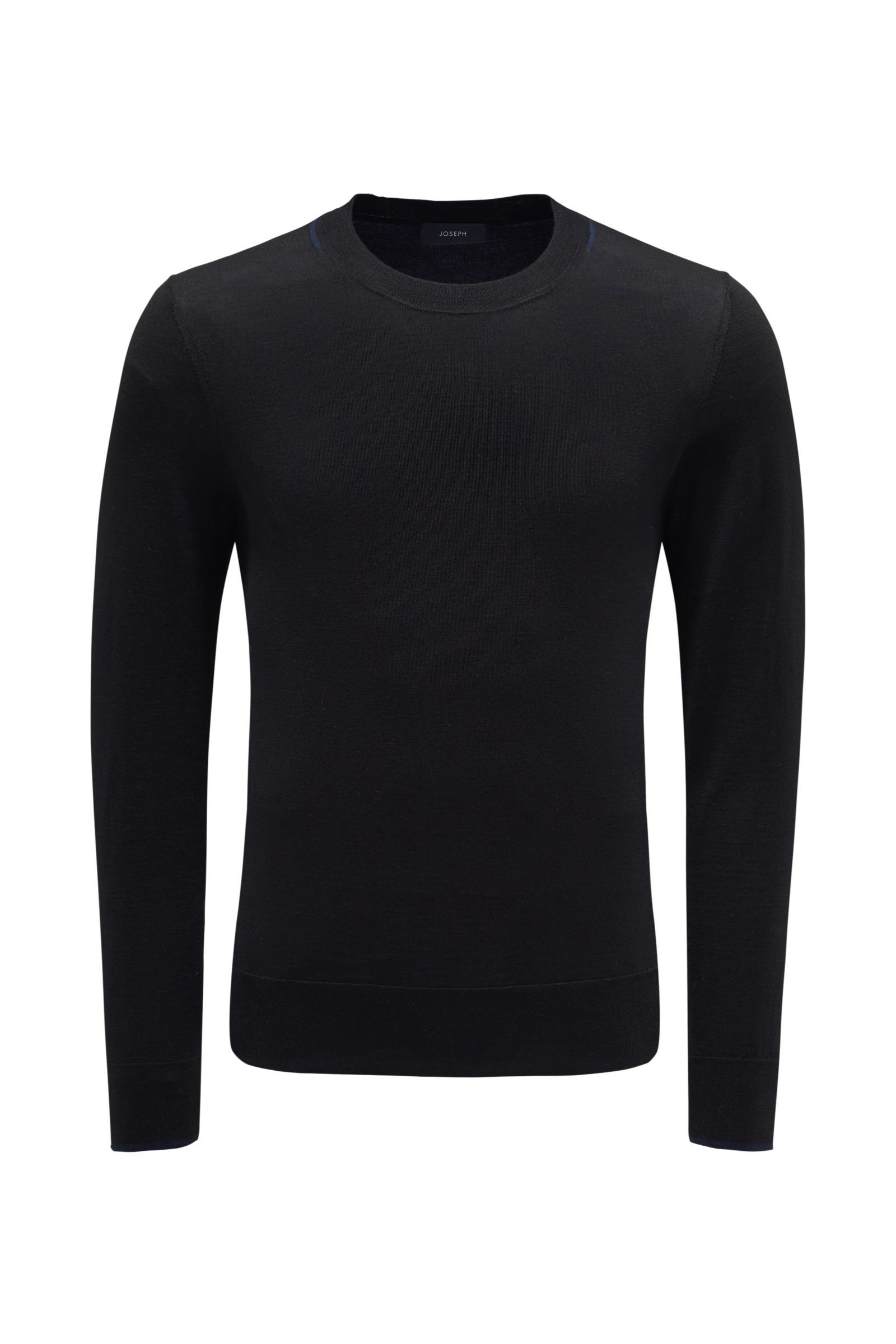 Merino R-Neck Pullover schwarz