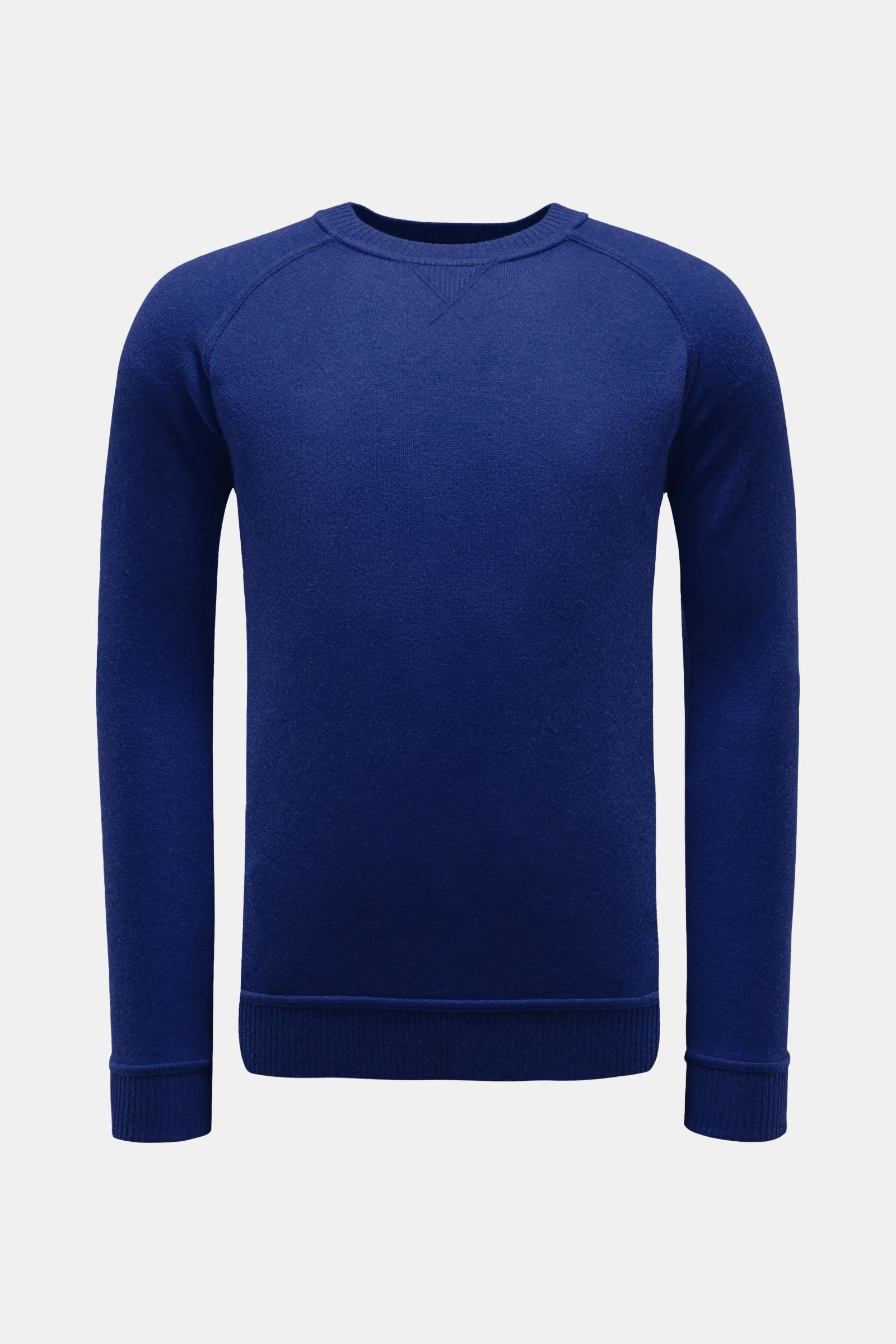 Cashmere R-Neck Pullover blau