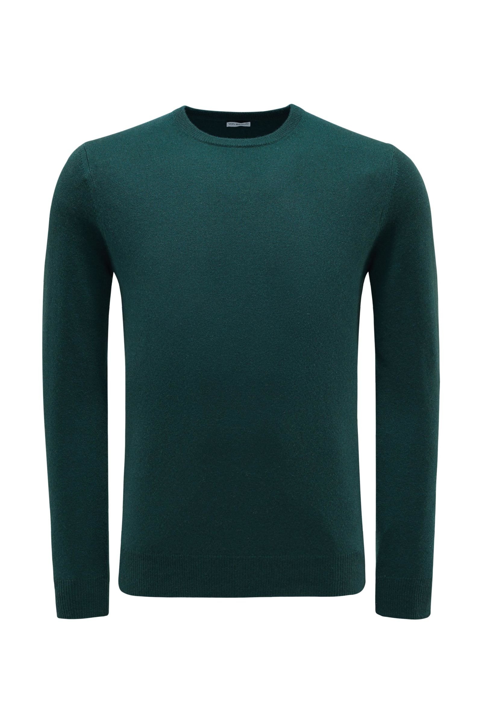 Cashmere R-Neck Pullover dunkelgrün