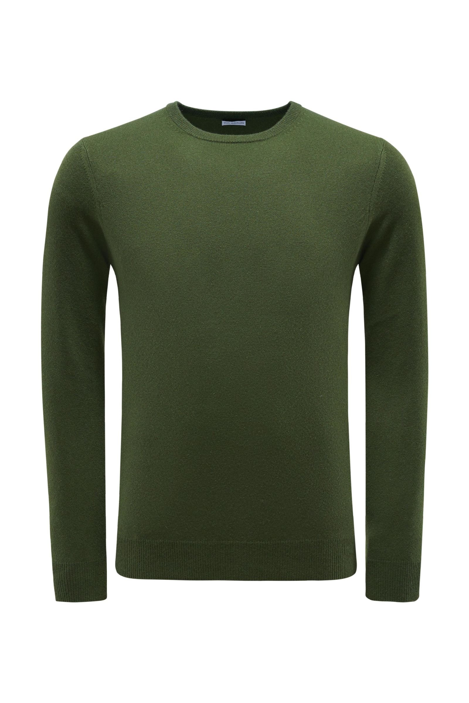 Cashmere R-Neck Pullover grün