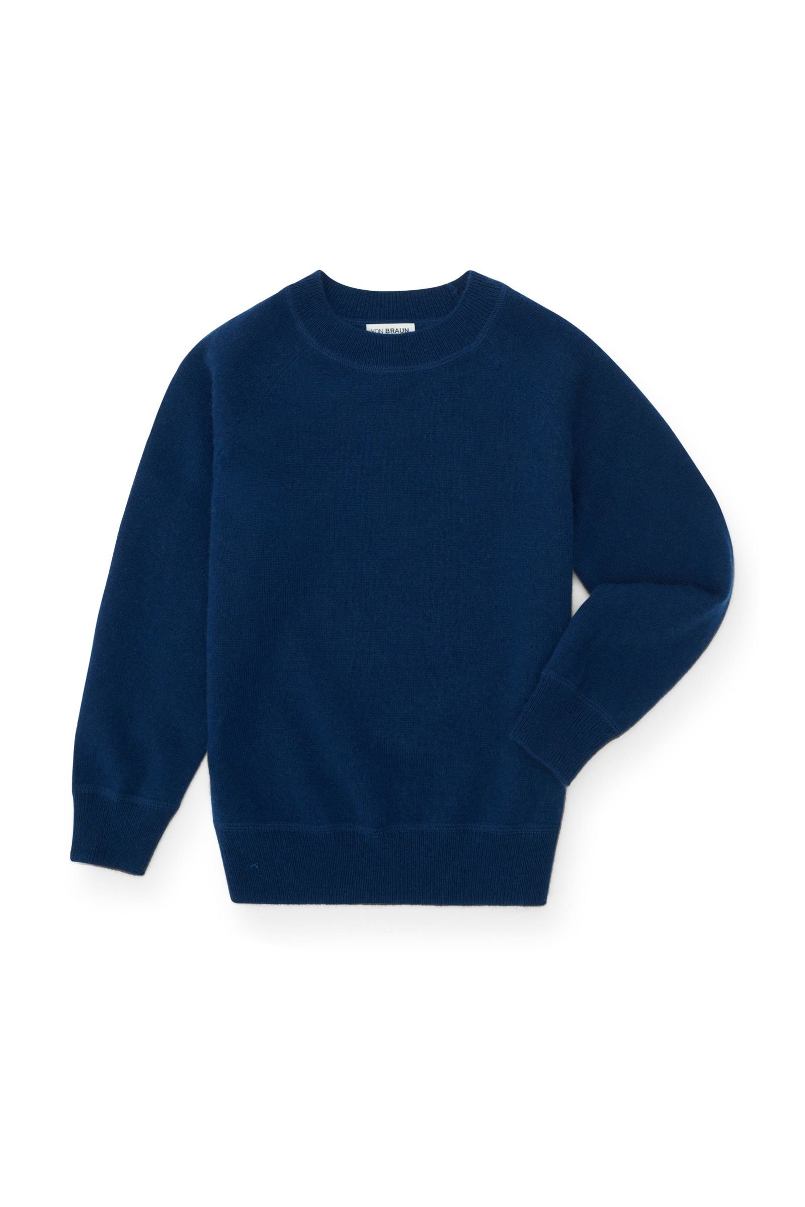 Kinder Cashmere R-Neck Pullover blau