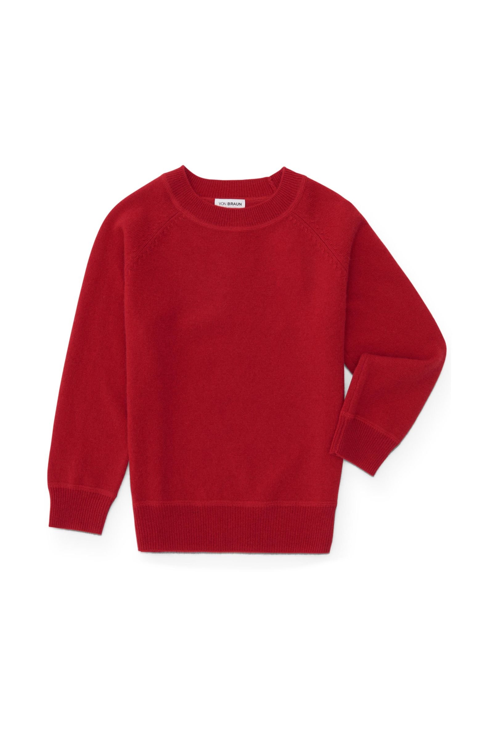 Kinder Cashmere R-Neck Pullover rot