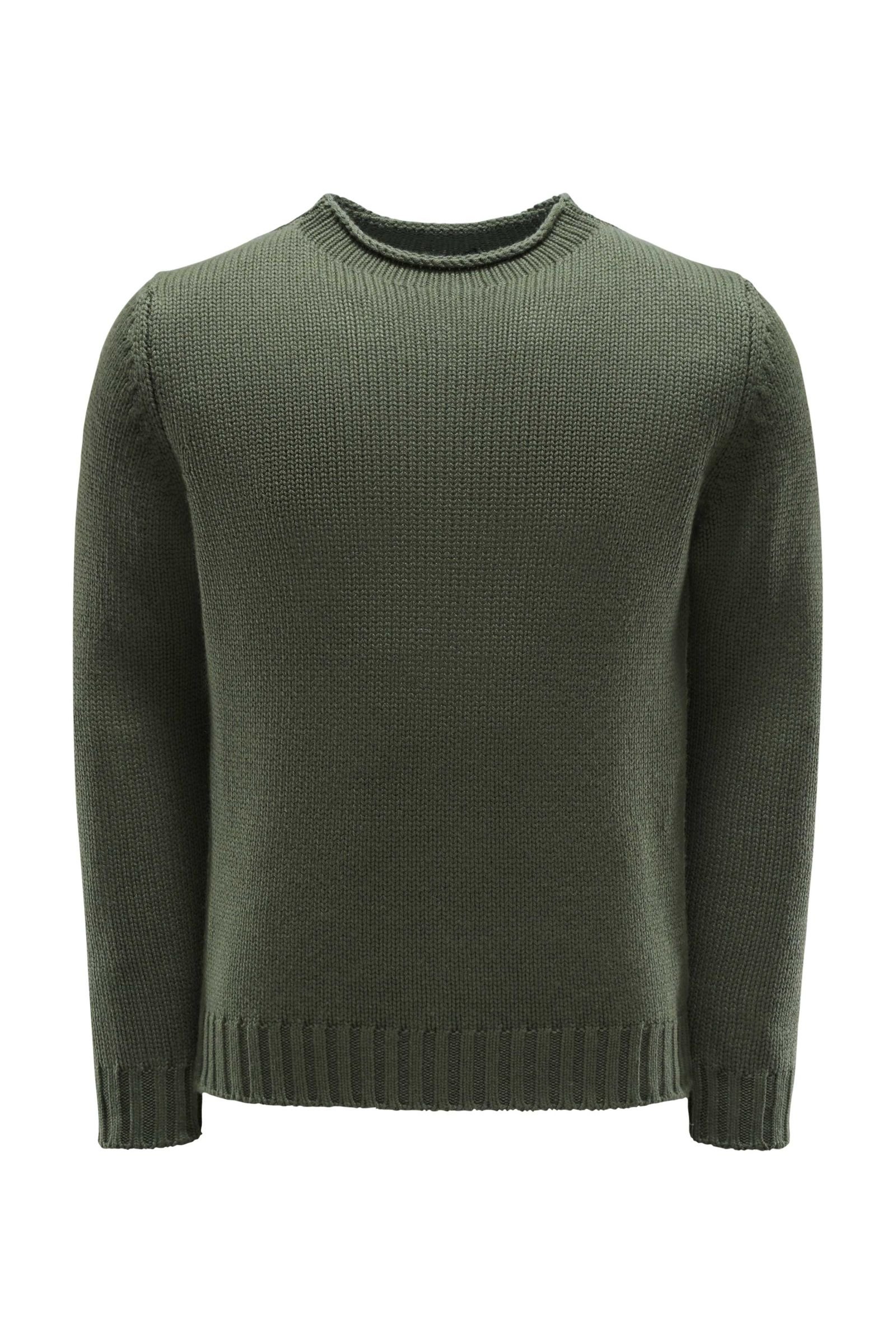 Cashmere R-Neck Pullover dunkelgrün