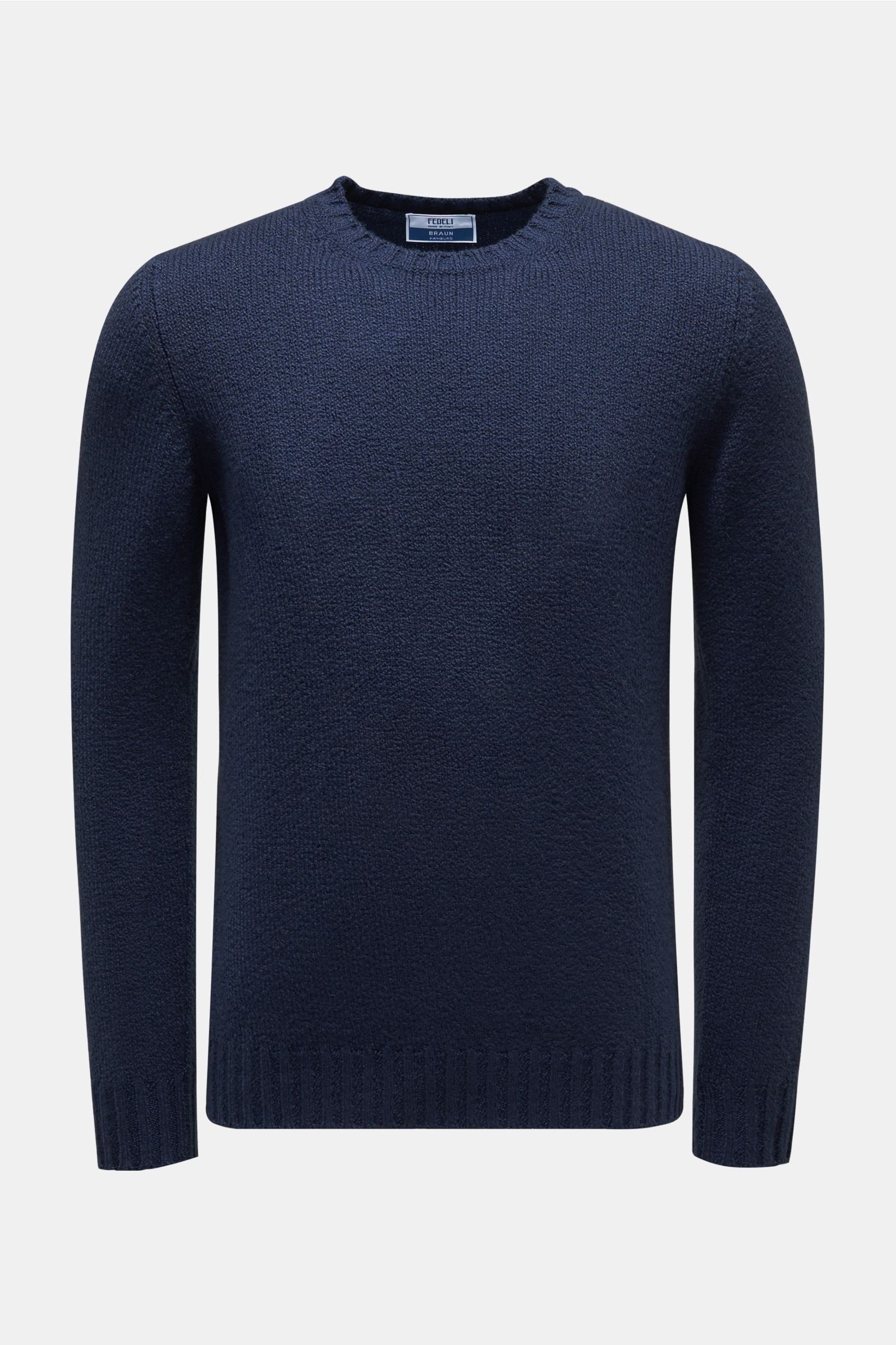 R-Neck Pullover 'Papyrus Dusty' navy