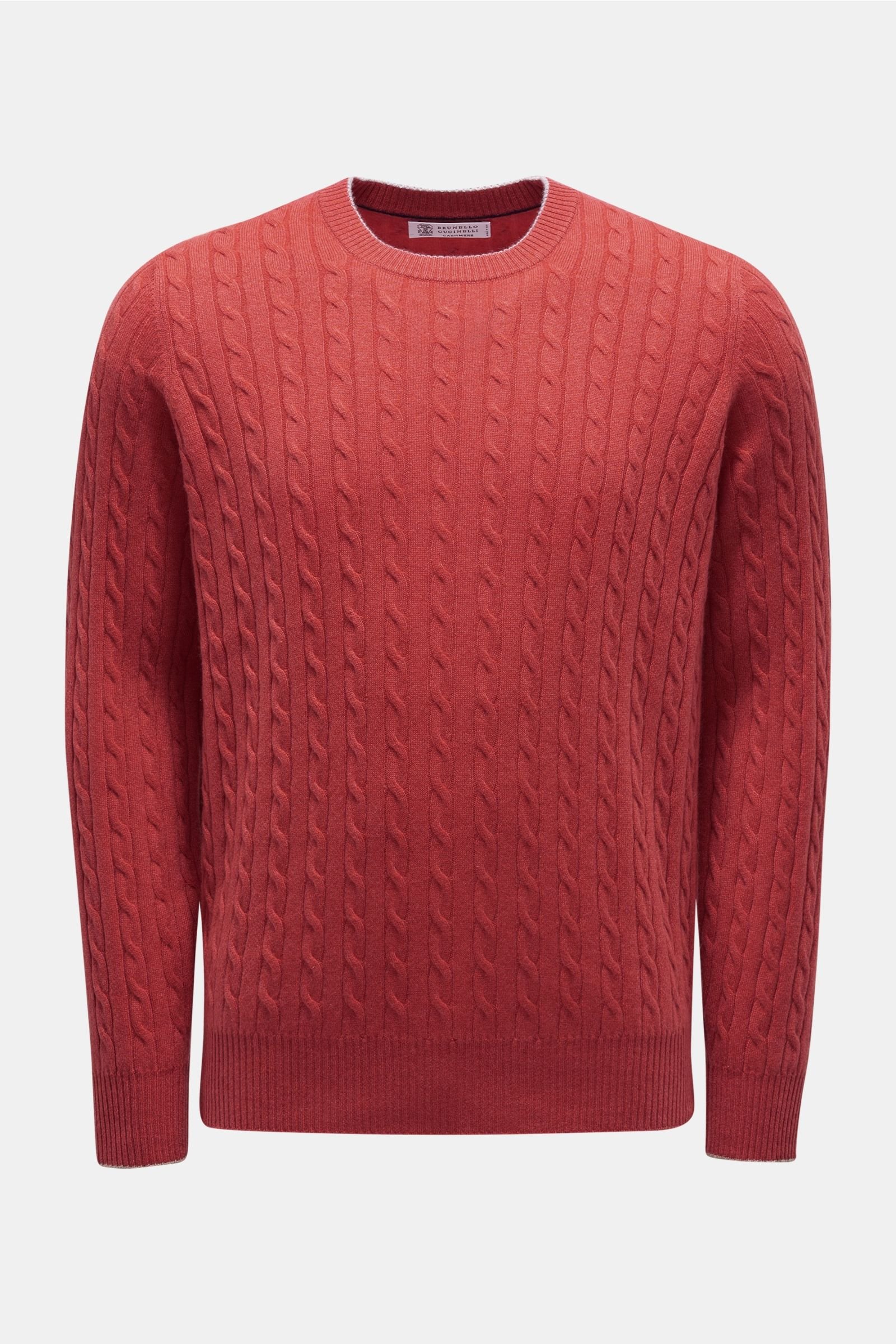 Cashmere R-Neck Pullover hellrot