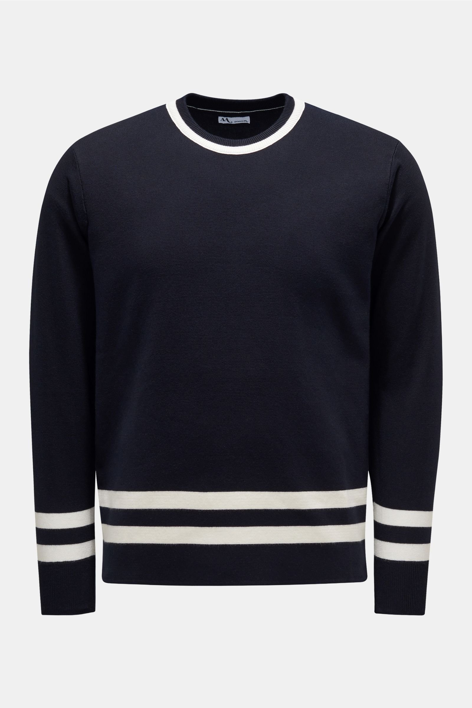 R-Neck Pullover 'Aandronico' navy/offwhite