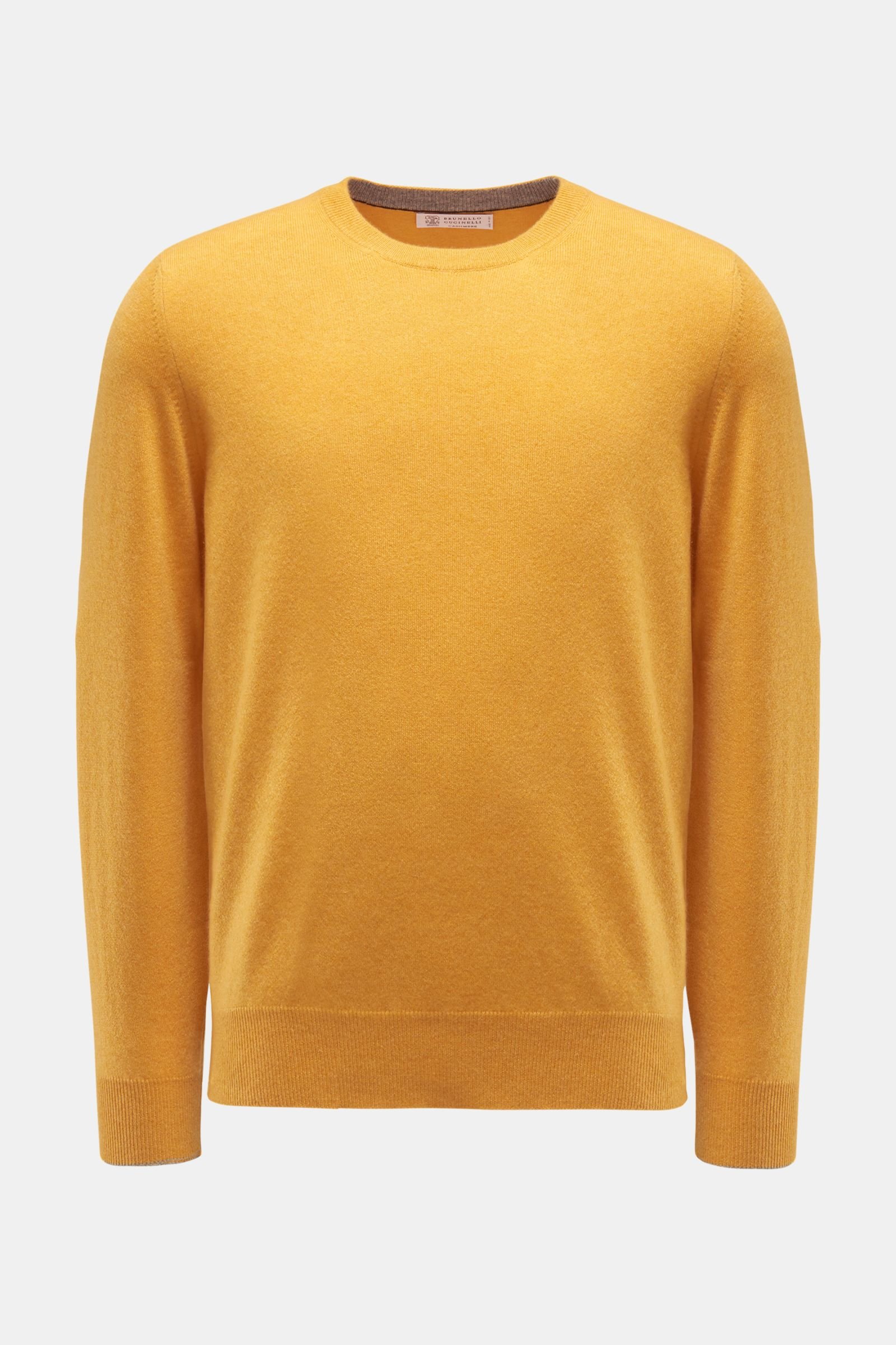 Cashmere R-Neck Pullover gelb