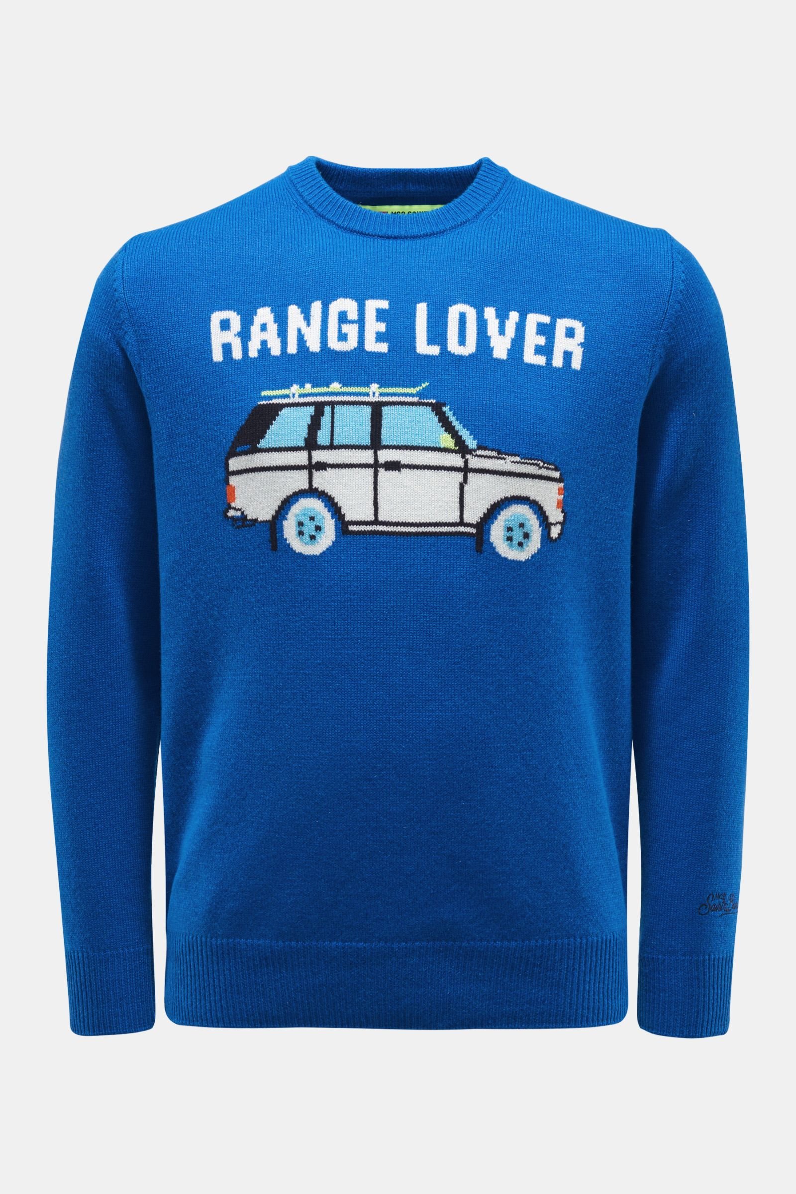 Rundhals-Pullover 'Car Lover' blau