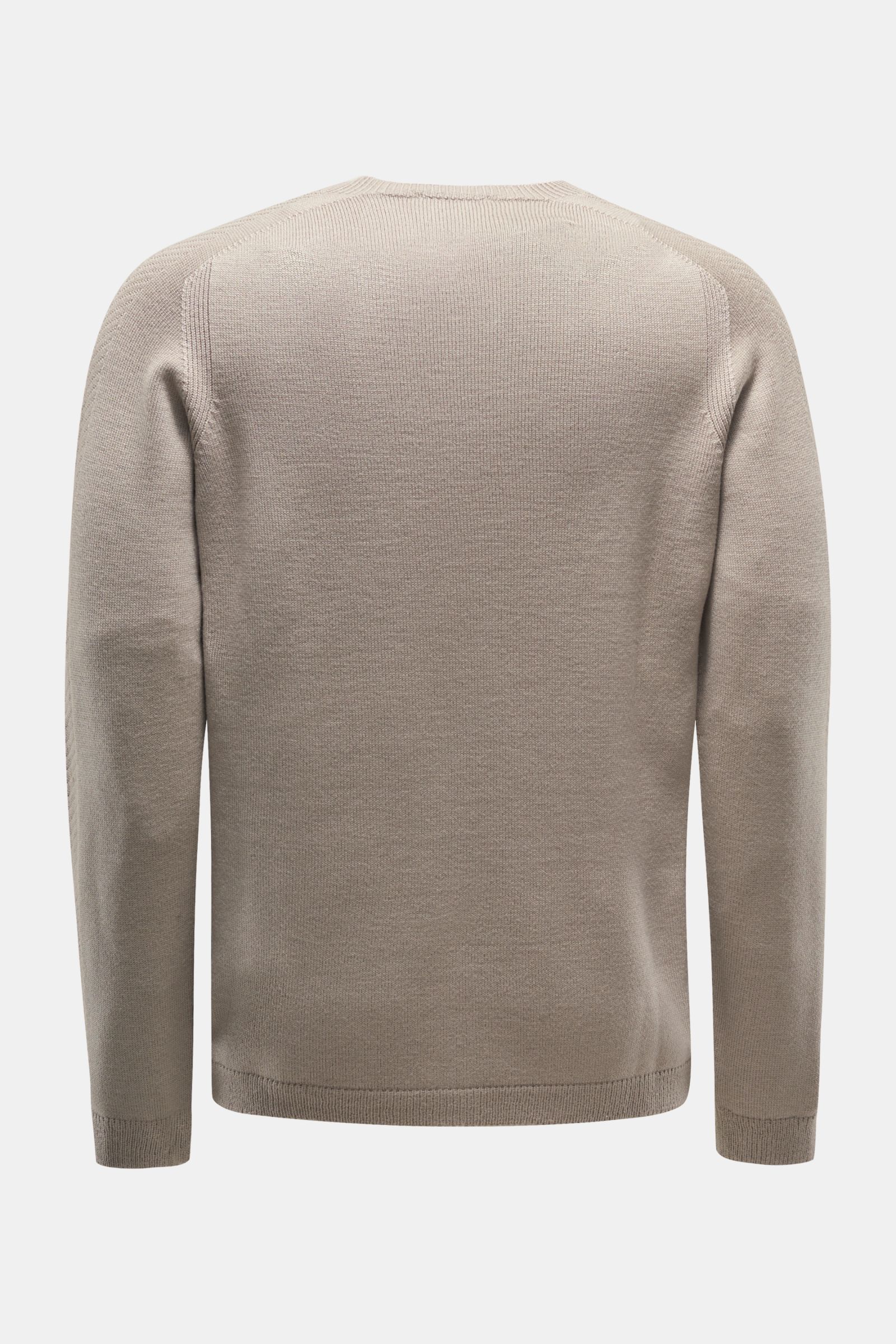 04651/ A trip in a bag Reversible crew neck jumper 'Foggy Crew' beige