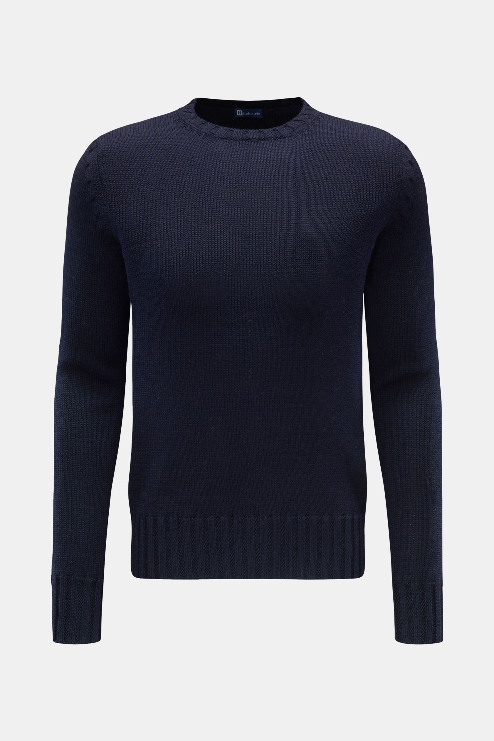 Hindustrie Merino Rundhalspullover navy