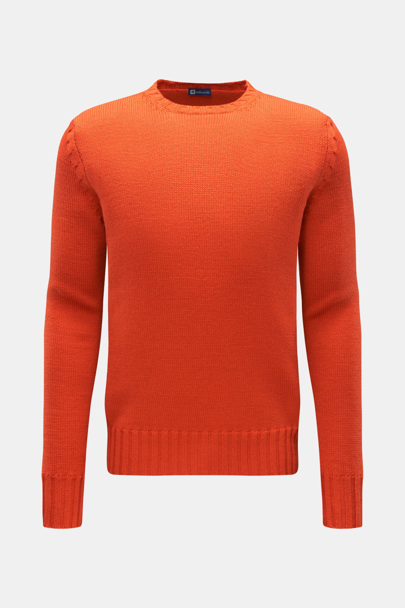 Merino crew neck jumper orange