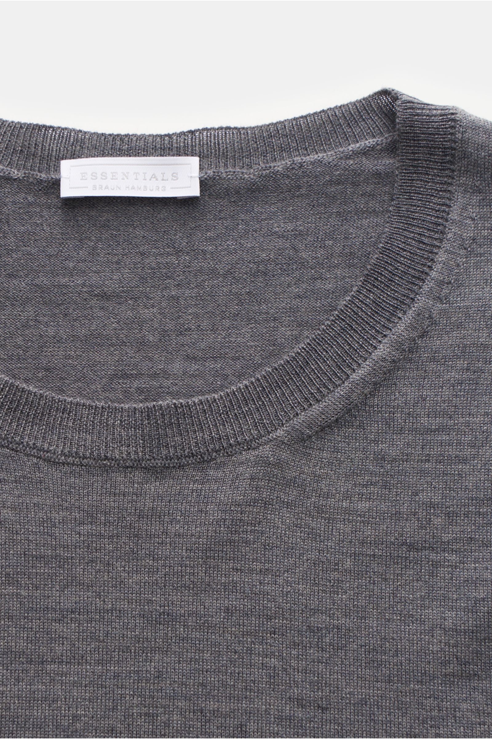 BRAUN Hamburg Essentials Merino Feinstrick-Pullover dunkelgrau