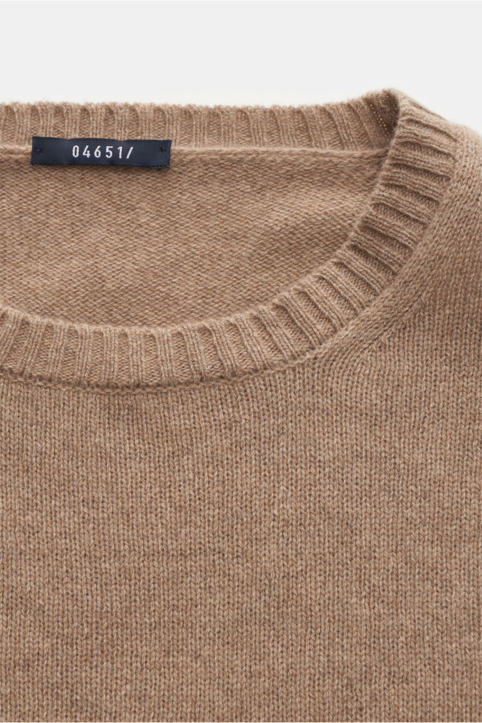 04651/ A trip in a bag Cashmere Rundhalspullover 'Crew' beige