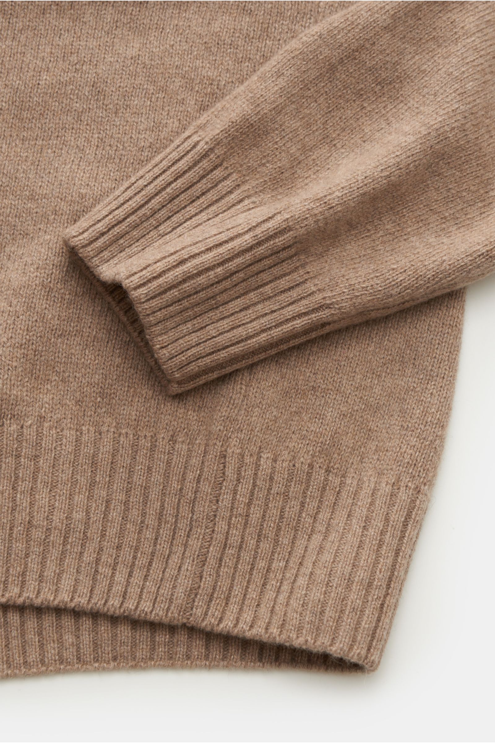 04651/ A trip in a bag Cashmere Rundhalspullover 'Crew' beige