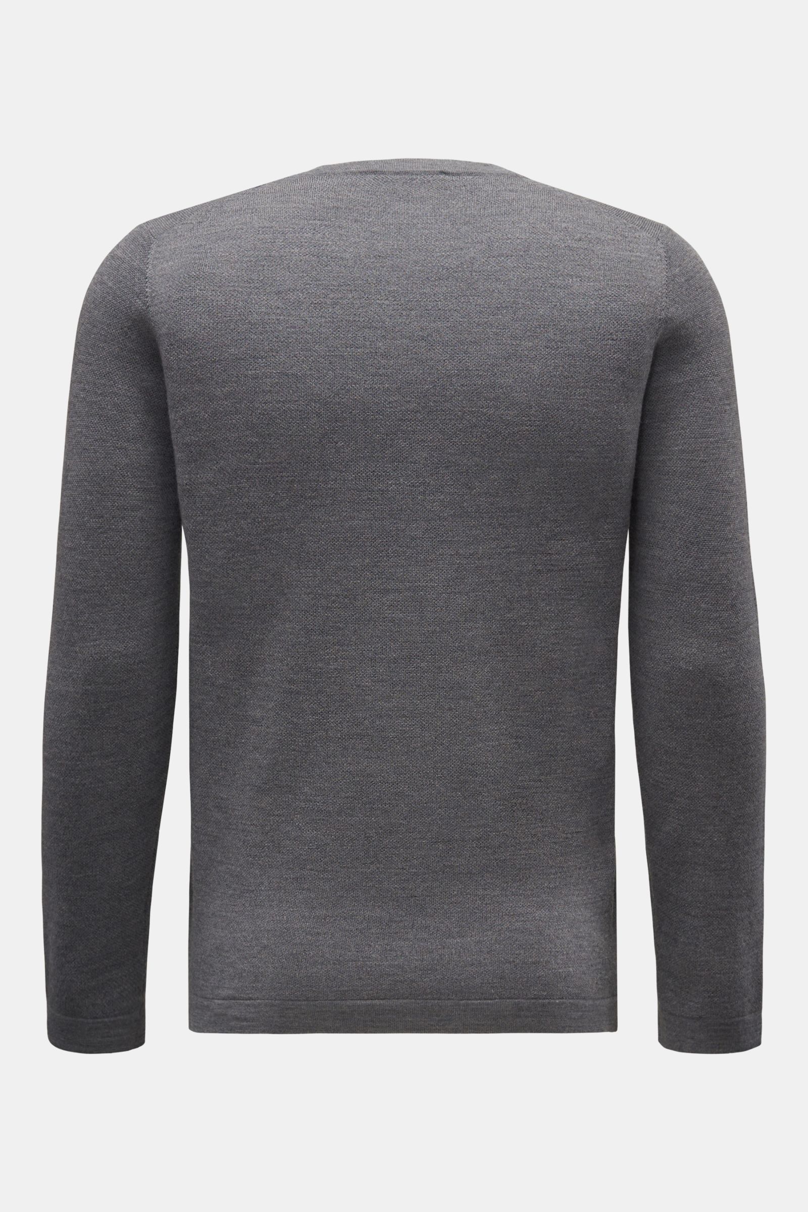 04651/ A trip in a bag Merino crew neck jumper 'Oyster' dark grey