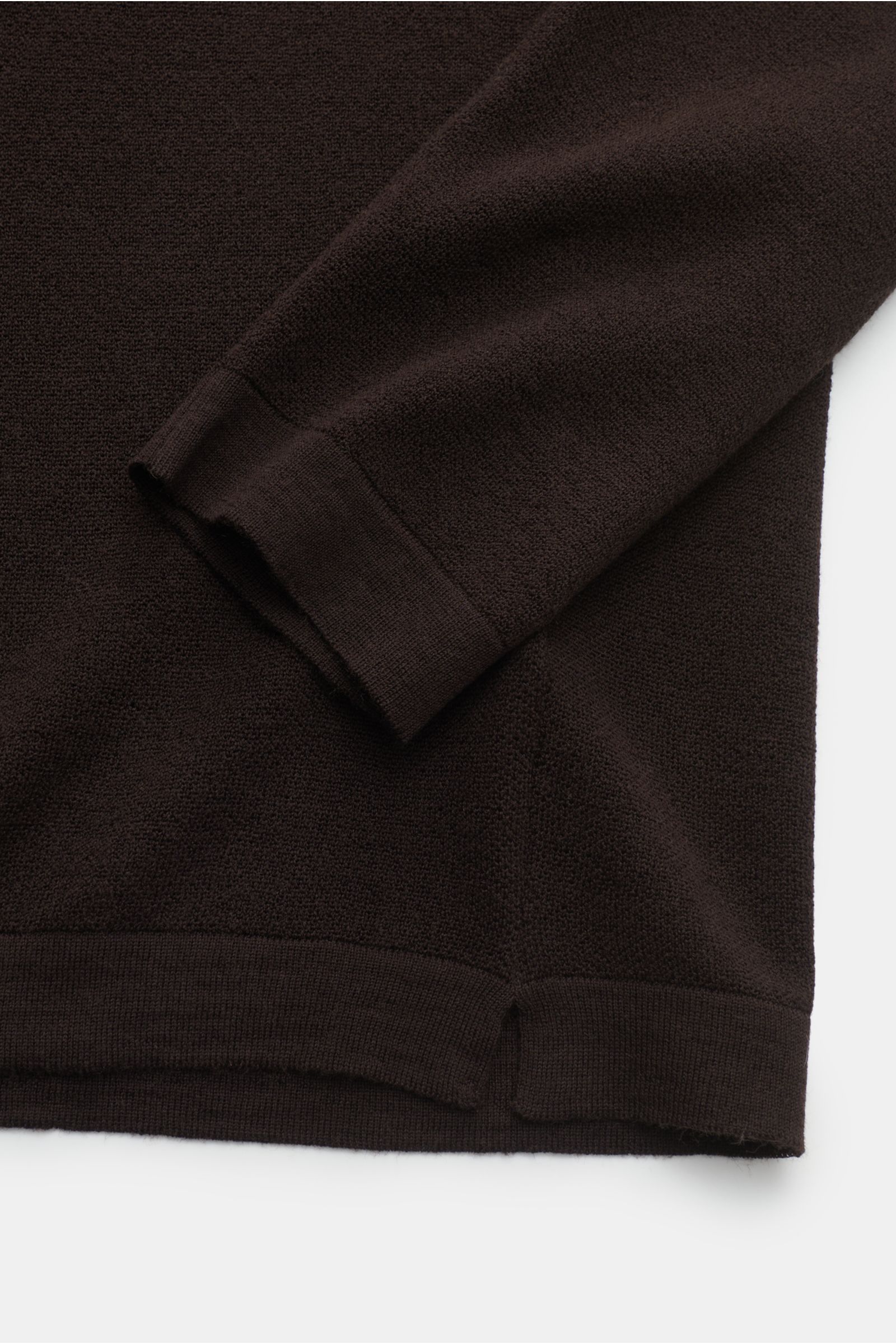 04651/ A trip in a bag Merino Rundhalspullover 'Oyster' dunkelbraun