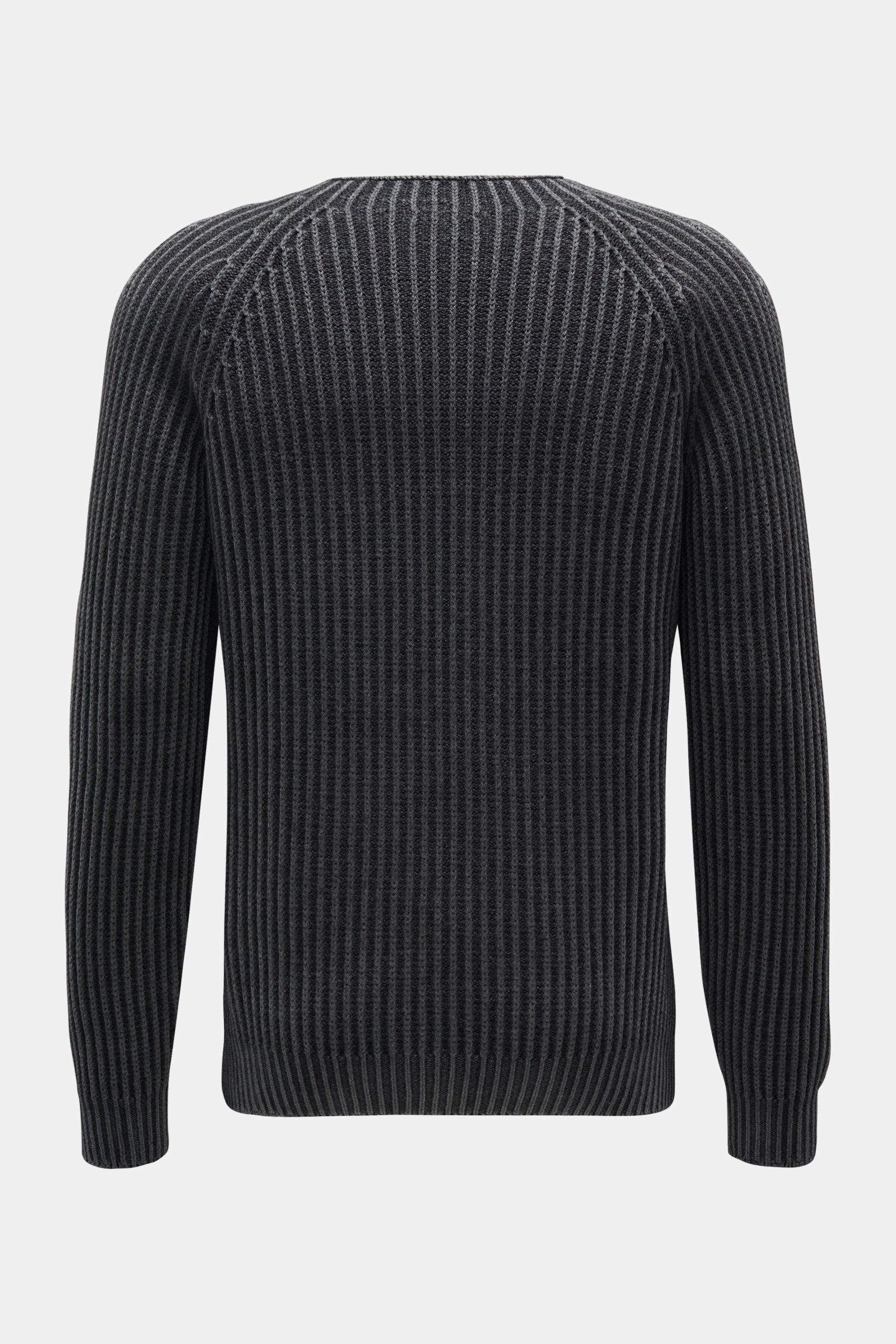 04651/ A trip in a bag Reversible crew neck jumper 'Foggy Rip' black/grey