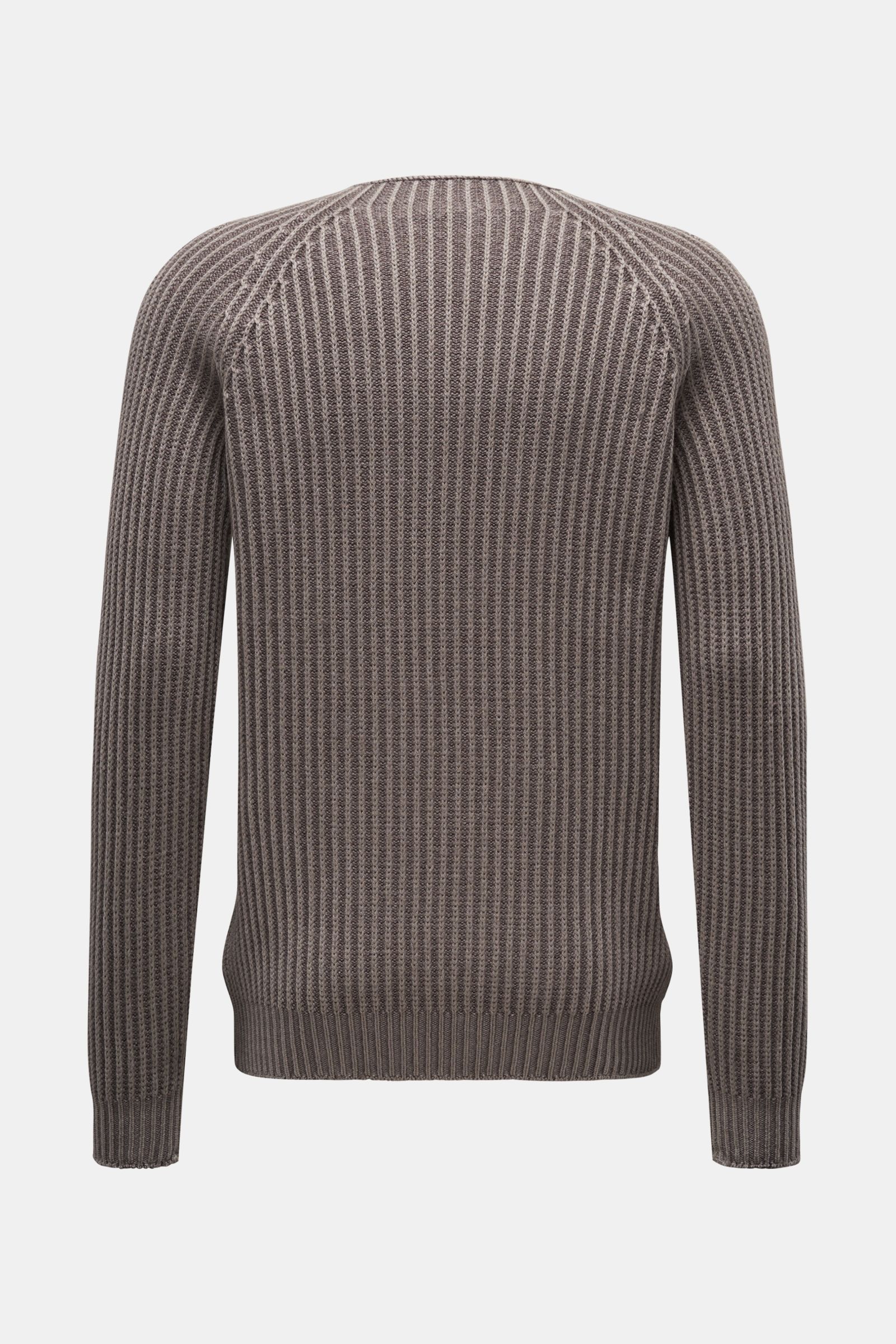 04651/ A trip in a bag Wende-Rundhalspullover 'Foggy Rip' grau/braun