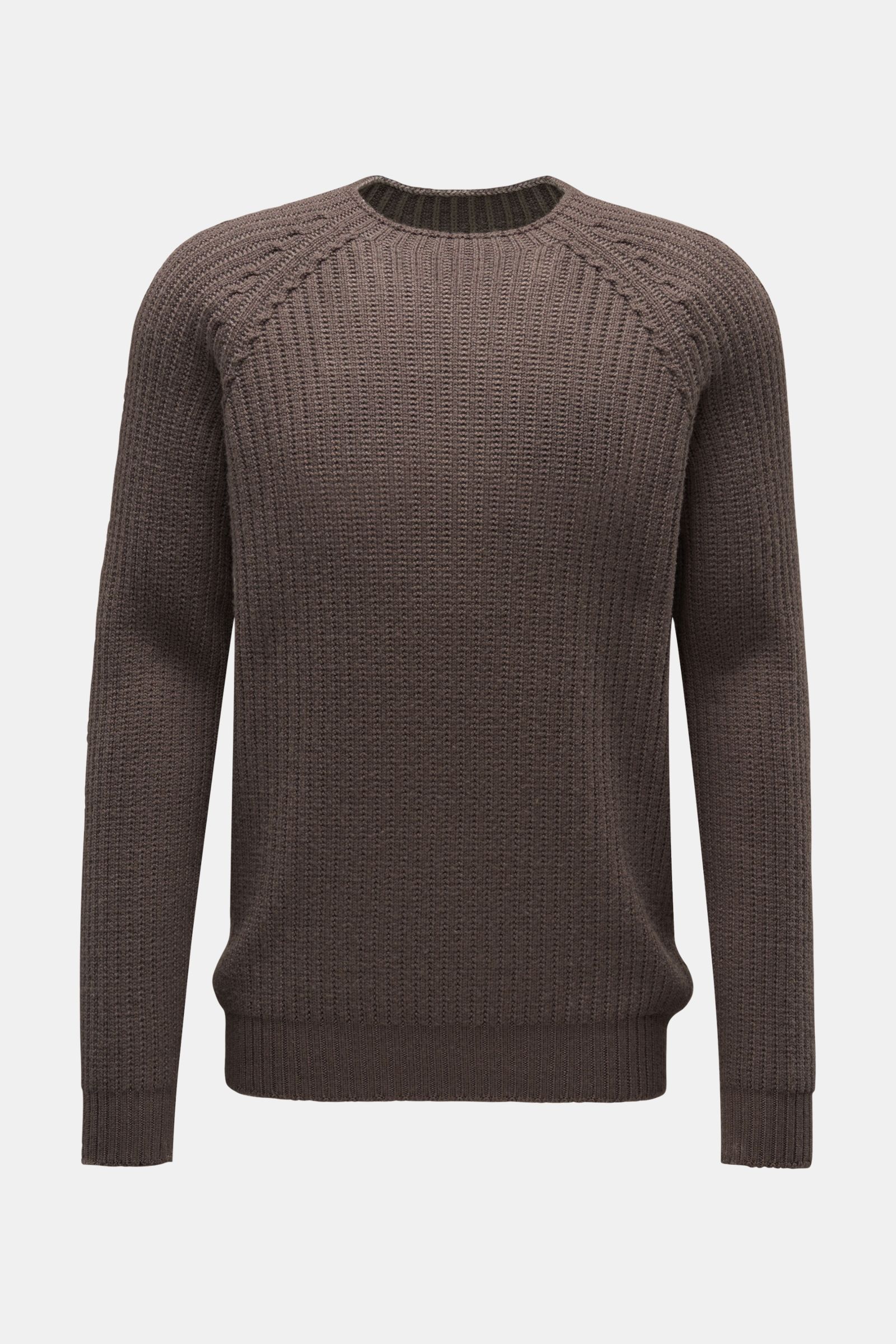 04651/ A trip in a bag Wende-Rundhalspullover 'Foggy Rip' grau/braun