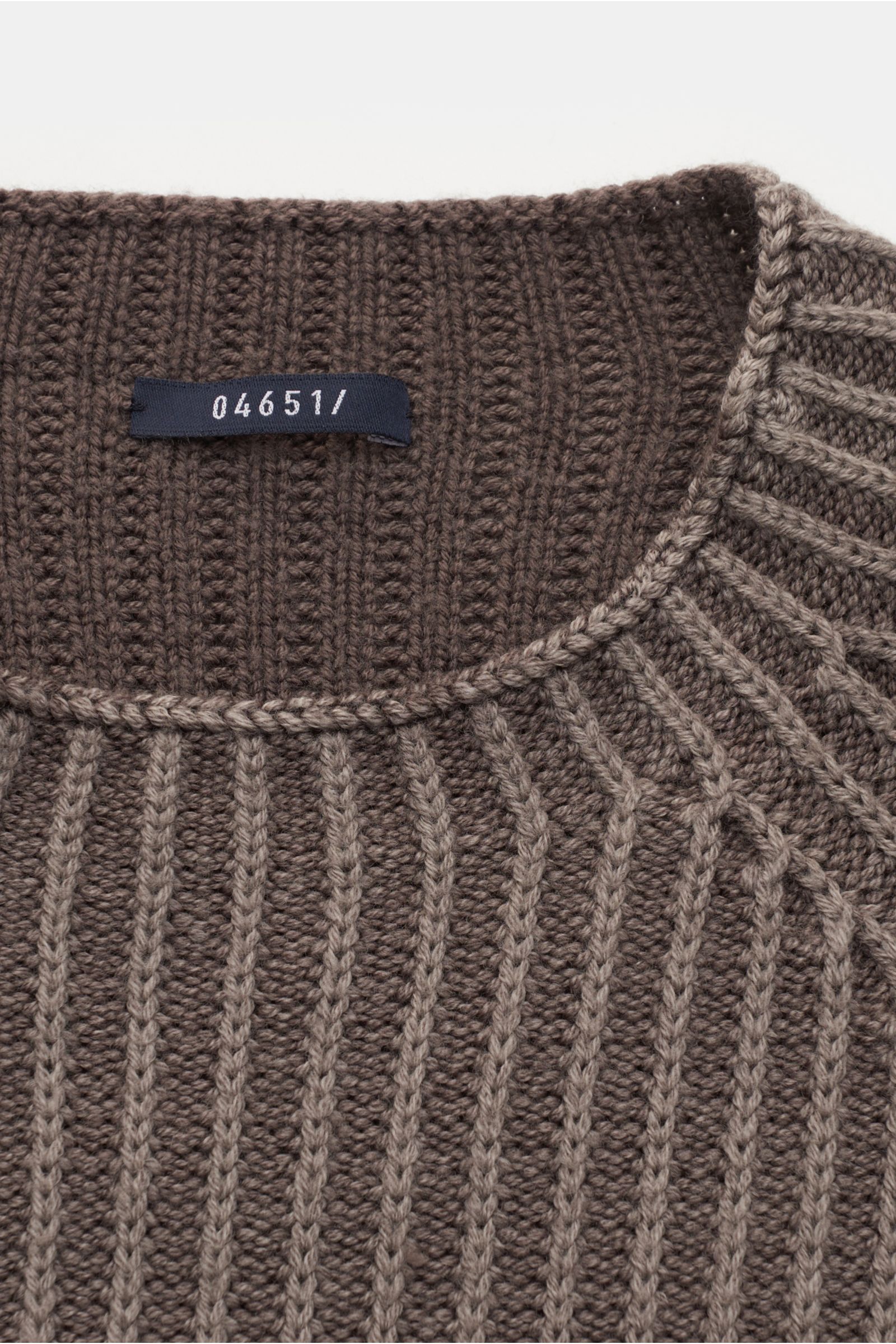 04651/ A trip in a bag Wende-Rundhalspullover 'Foggy Rip' grau/braun