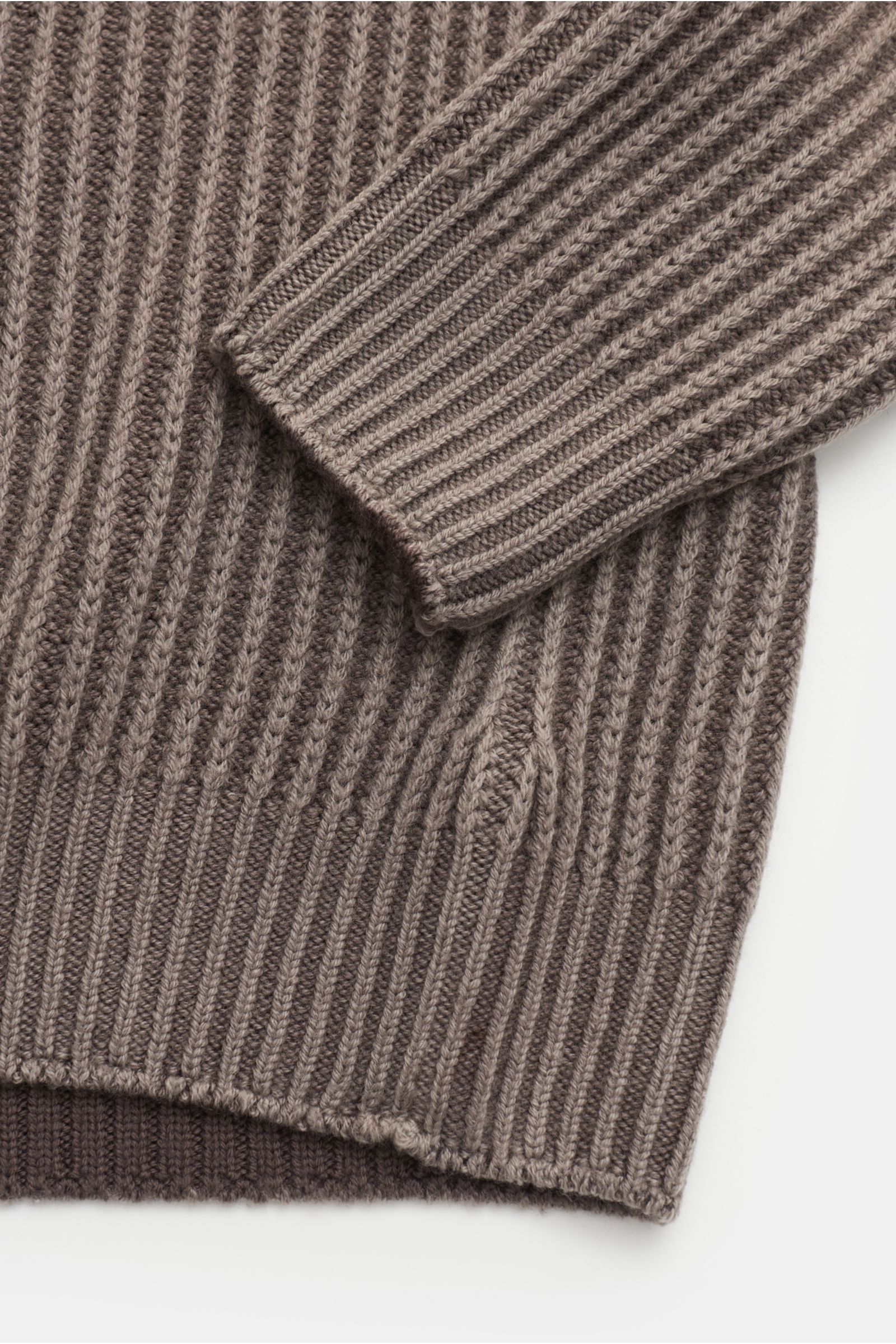 04651/ A trip in a bag Wende-Rundhalspullover 'Foggy Rip' grau/braun