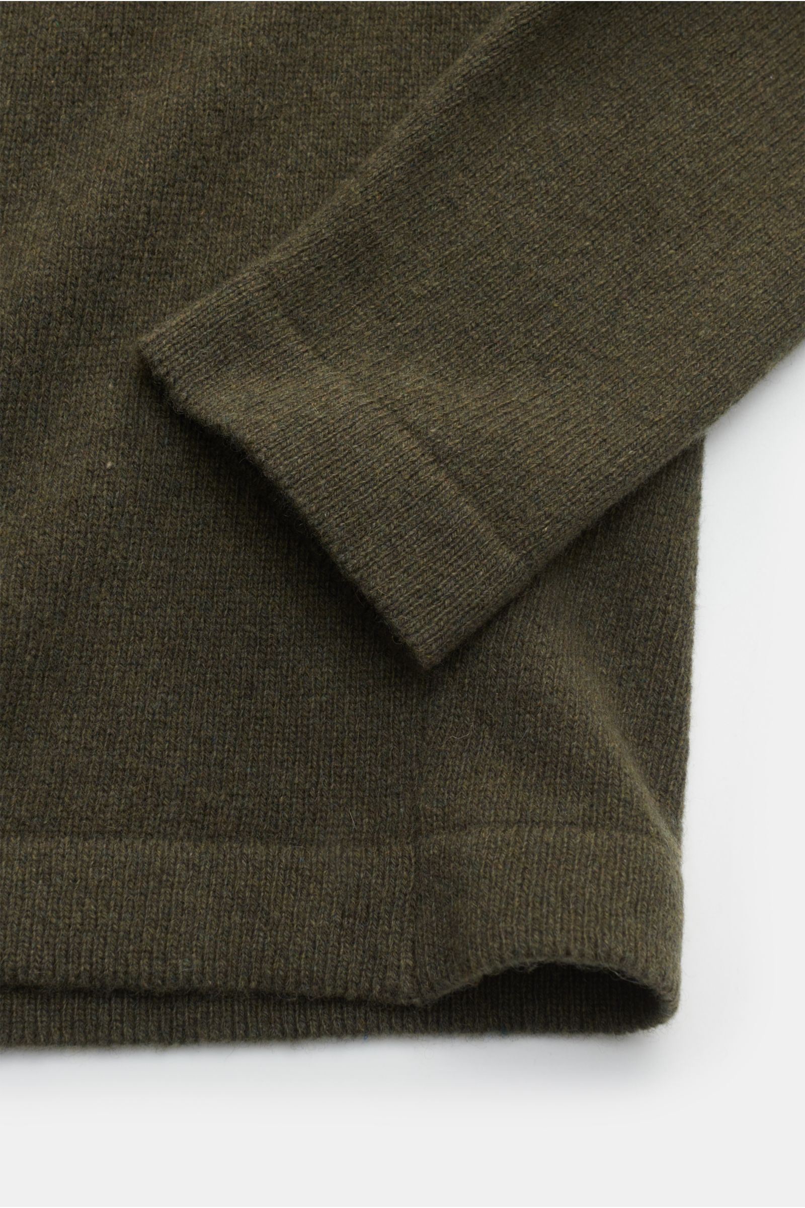 VON BRAUN cashmere crew neck jumper olive | BRAUN Hamburg 