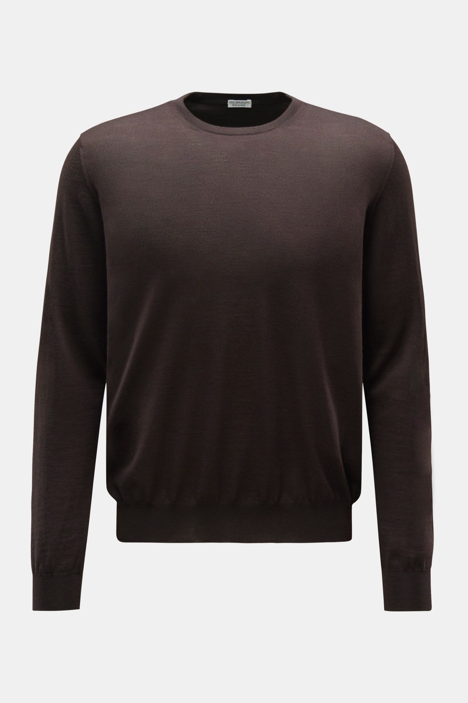 von Braun Fine knit crew neck jumper dark brown