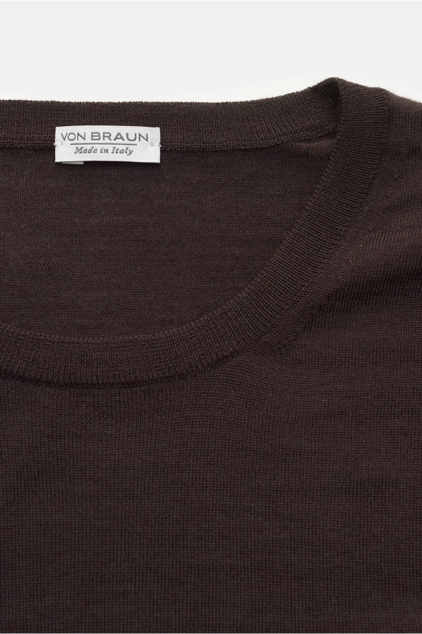 von Braun Fine knit crew neck jumper dark brown