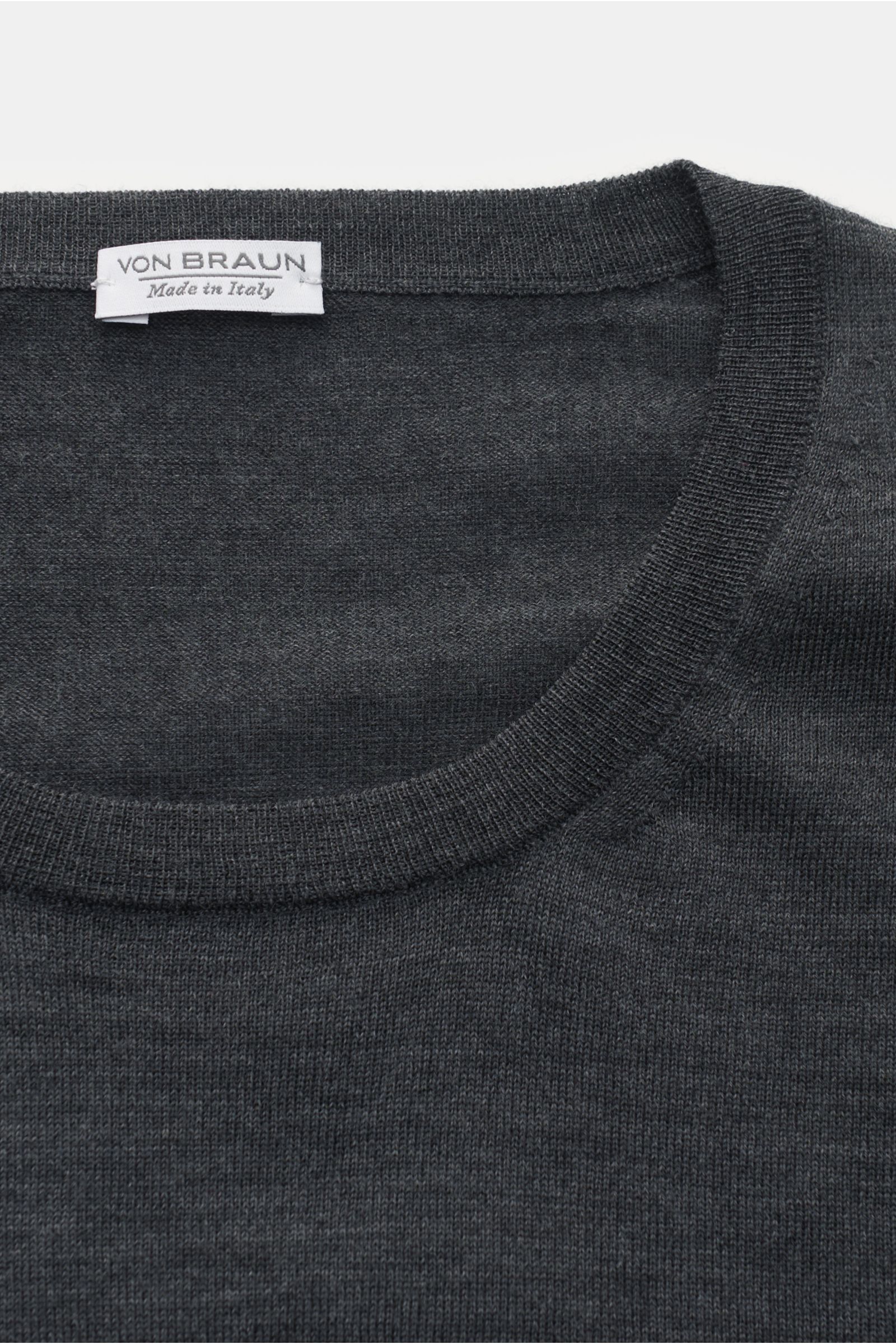 von Braun Fine knit crew neck jumper dark grey