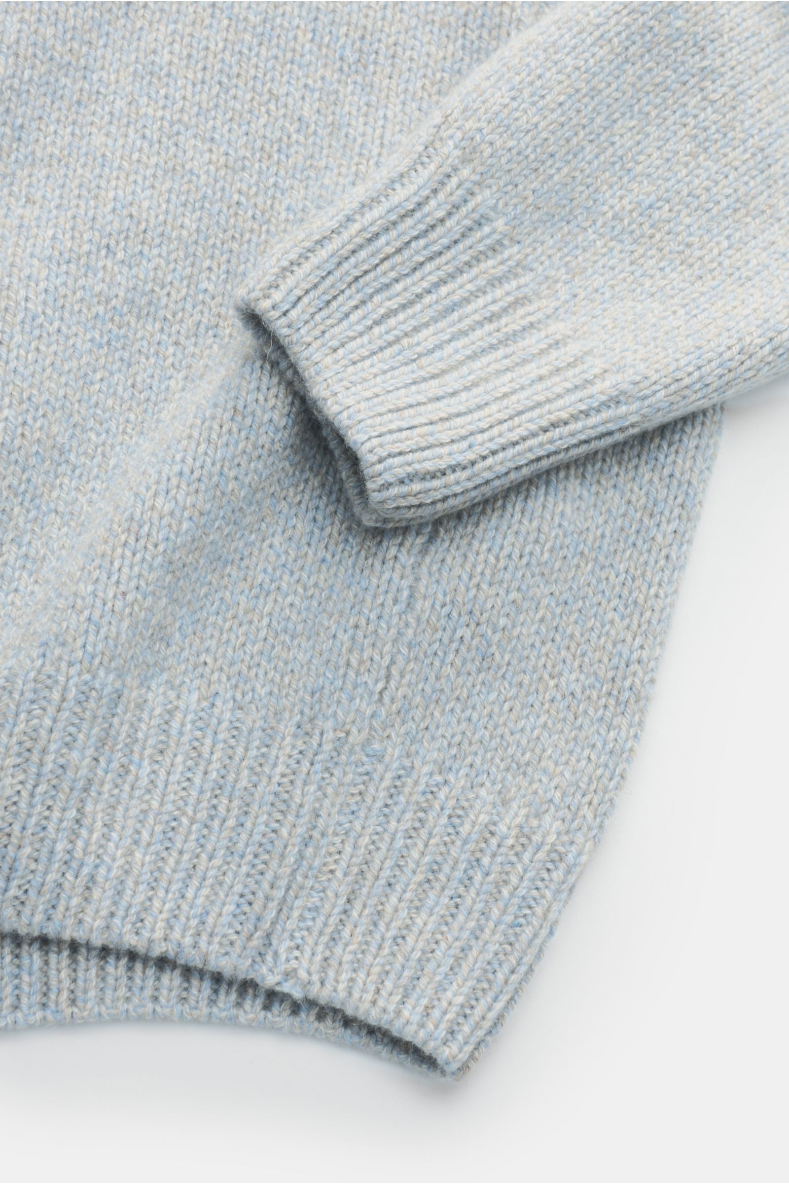 von Braun Cashmere Rundhalspullover hellblau/beige