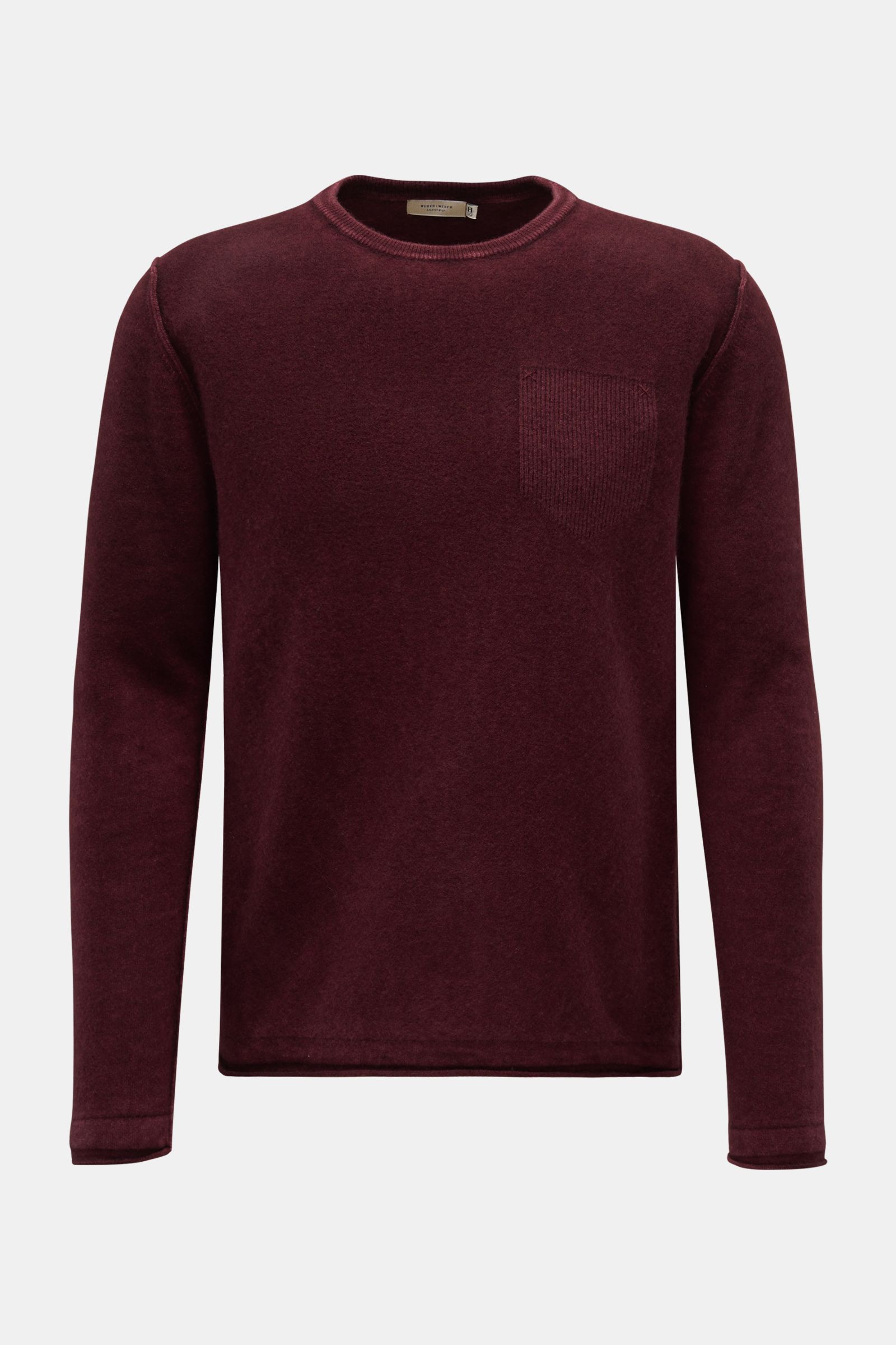 Weber+Weber Rundhals-Pullover 'Vintage Merino' bordeaux