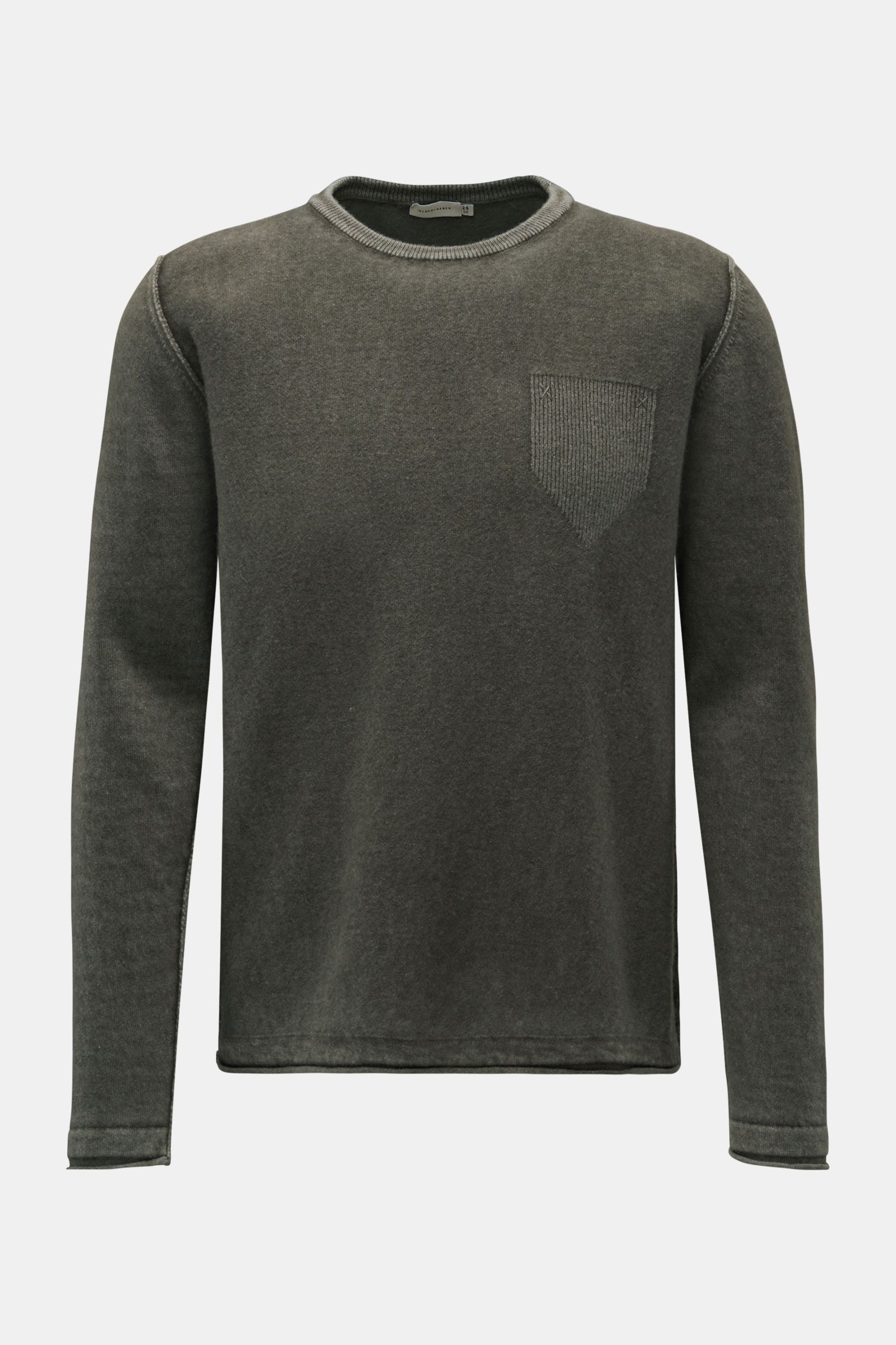 Weber+Weber Crew neck jumper 'Vintage Merino' grey-green
