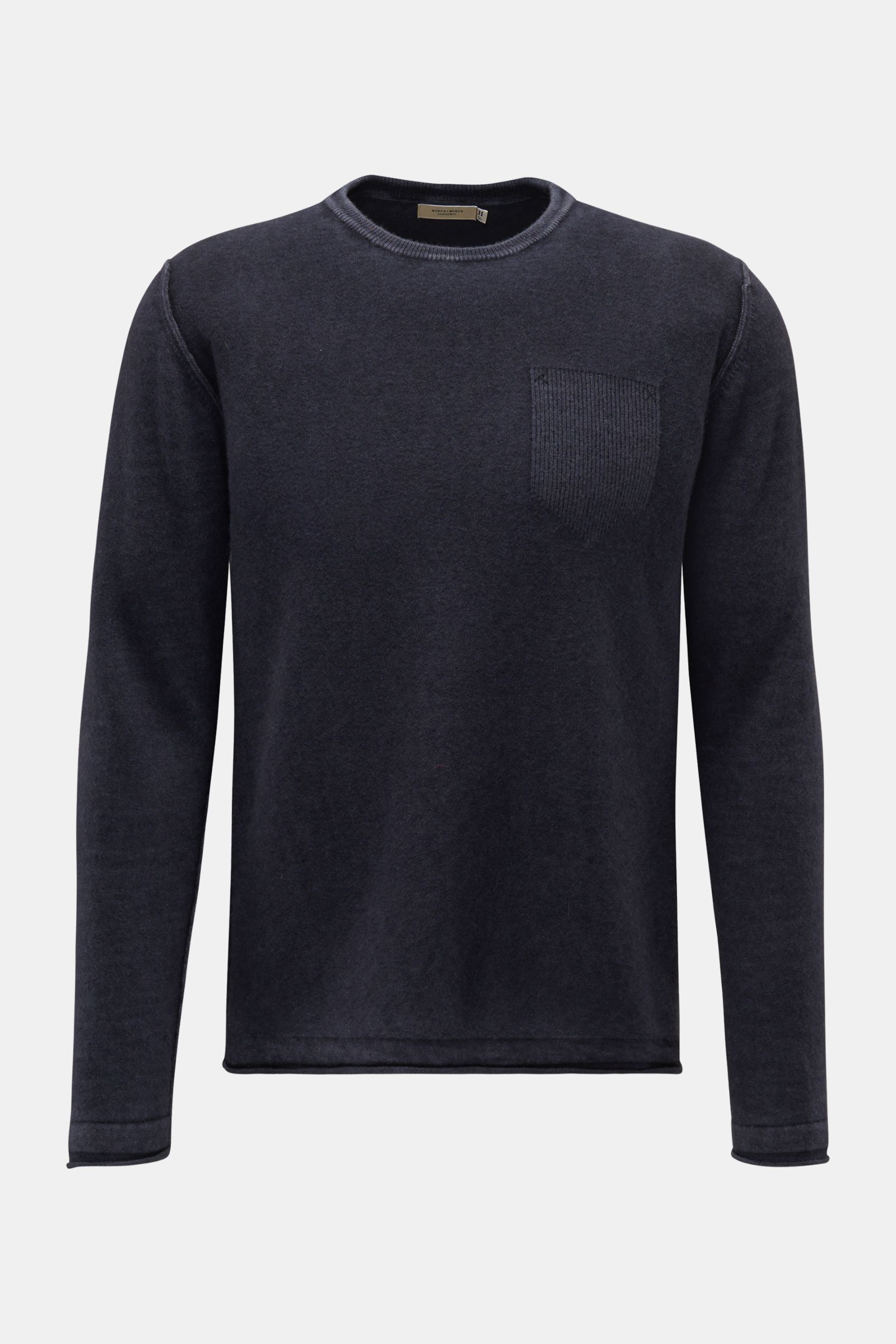 Weber+Weber Rundhals-Pullover 'Vintage Merino' graublau