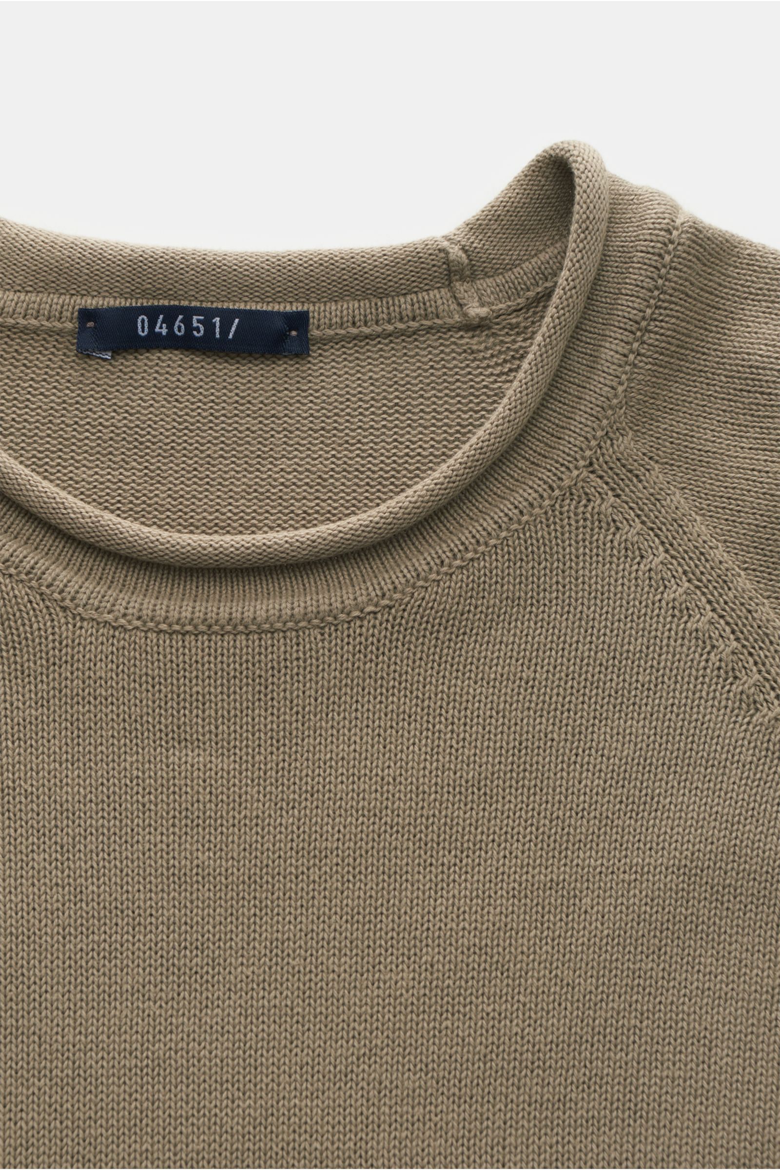 04651/ A trip in a bag Rundhals-Pullover 'Cotton Crew' taupe