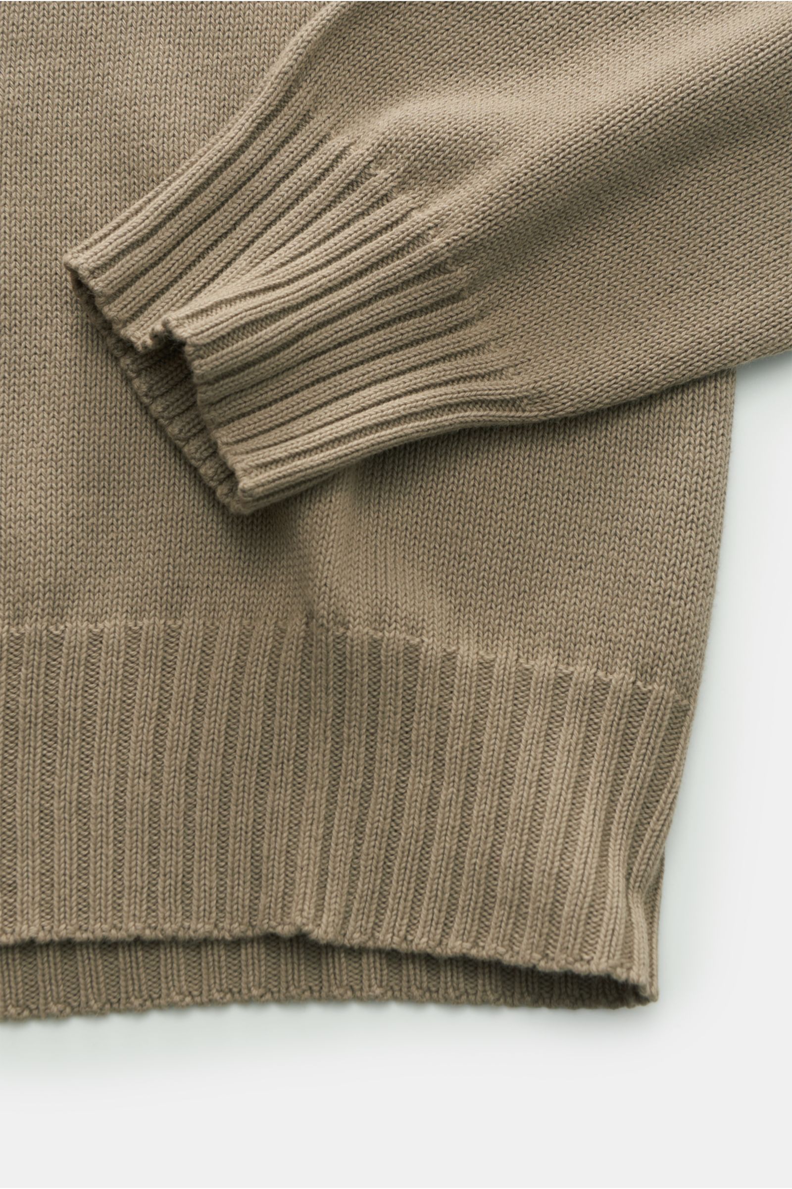 04651/ A trip in a bag Rundhals-Pullover 'Cotton Crew' taupe