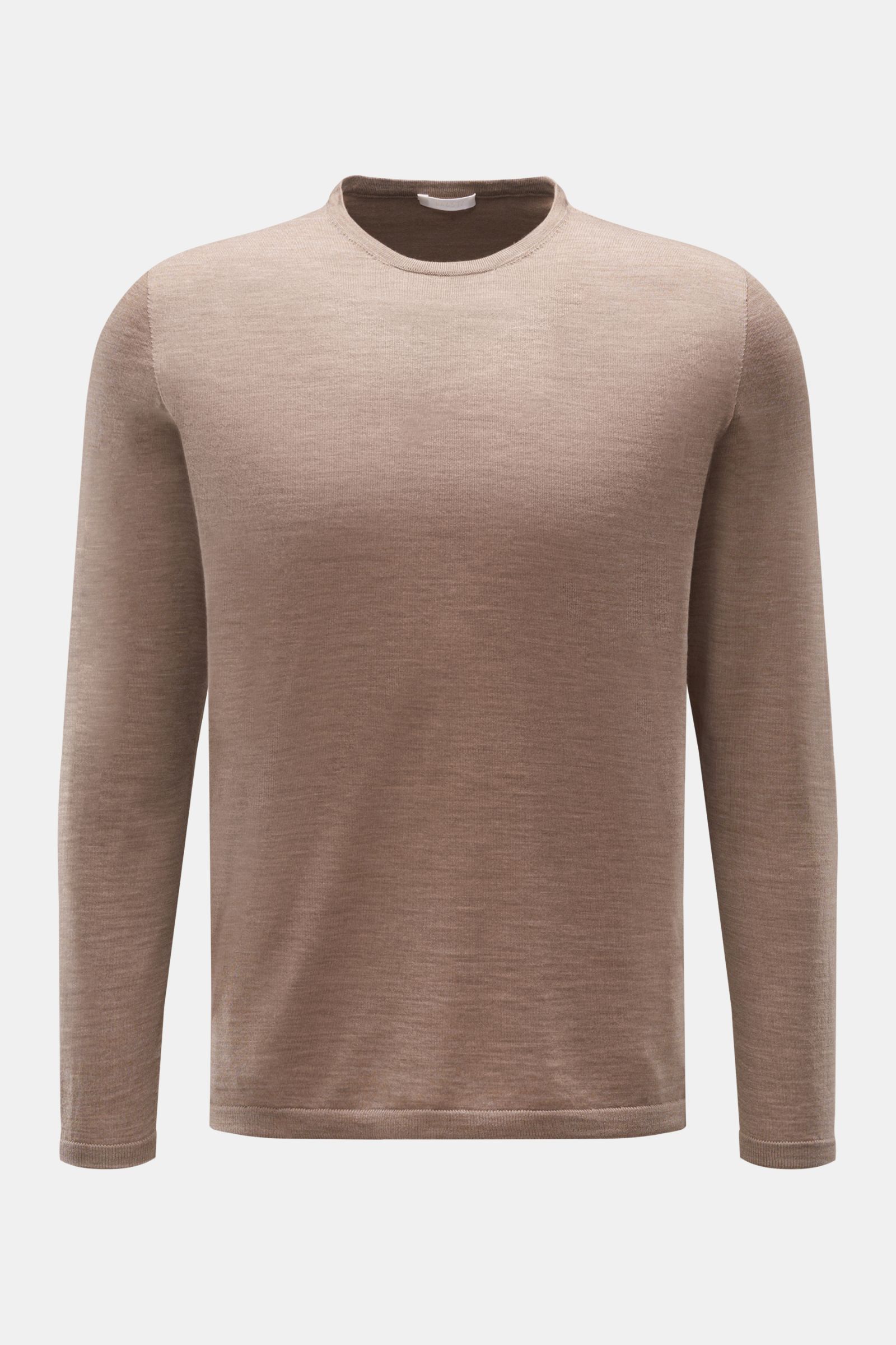 04651/ A trip in a bag Feinstrick-Rundhalspullover 'The Ultimate Crew' graubraun
