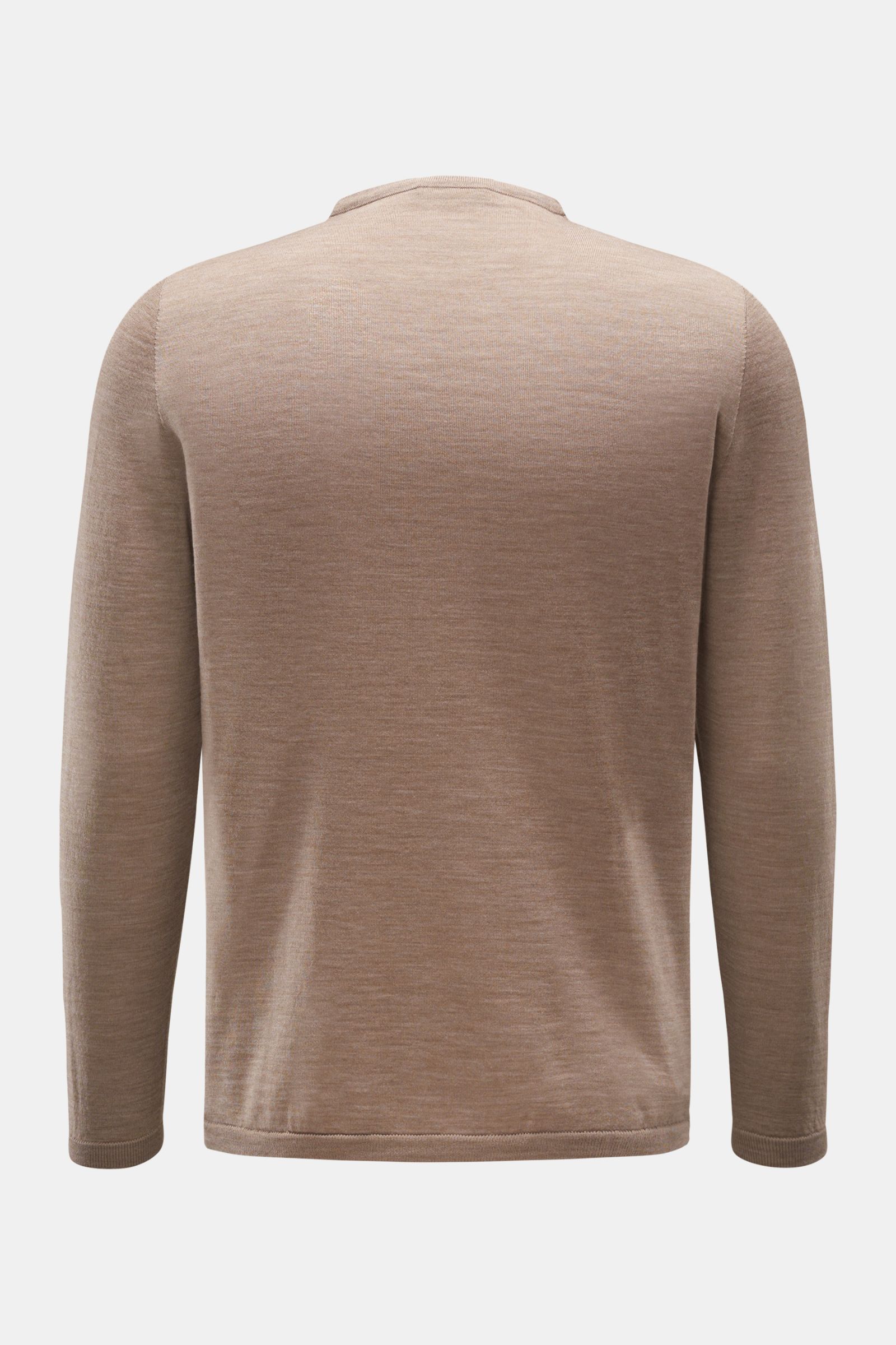 04651/ A trip in a bag Feinstrick-Rundhalspullover 'The Ultimate Crew' graubraun