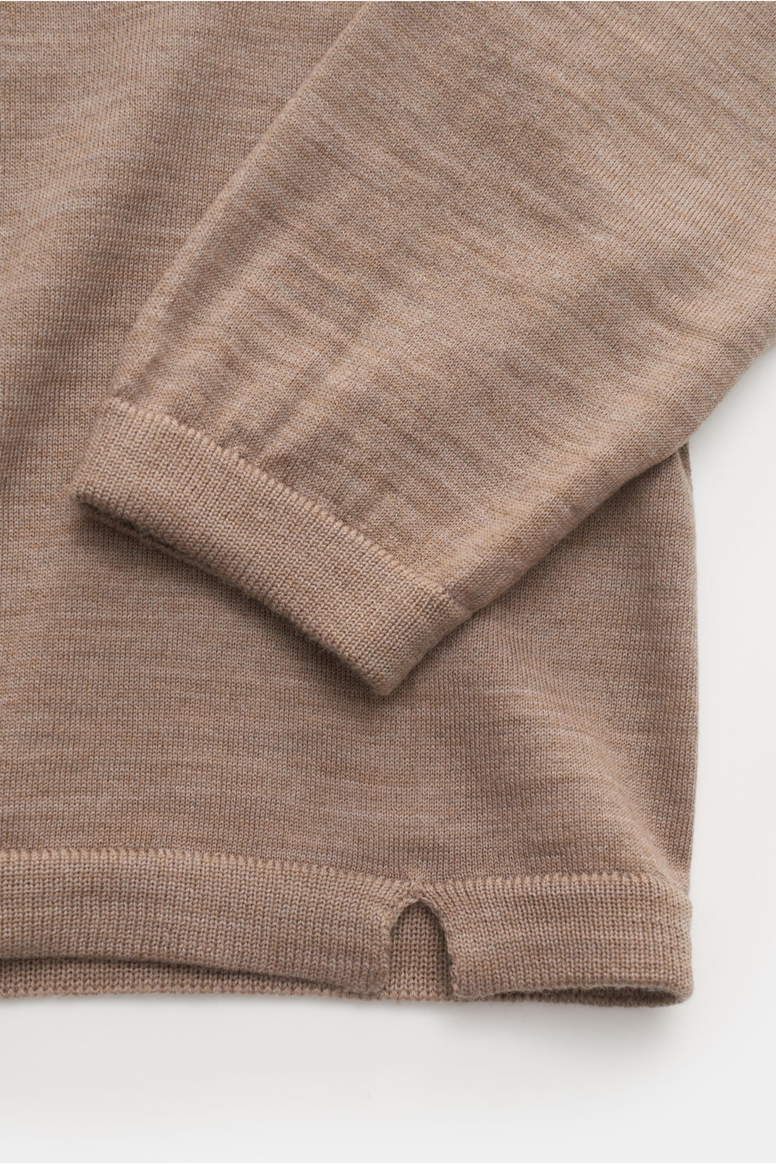 04651/ A trip in a bag Feinstrick-Rundhalspullover 'The Ultimate Crew' graubraun