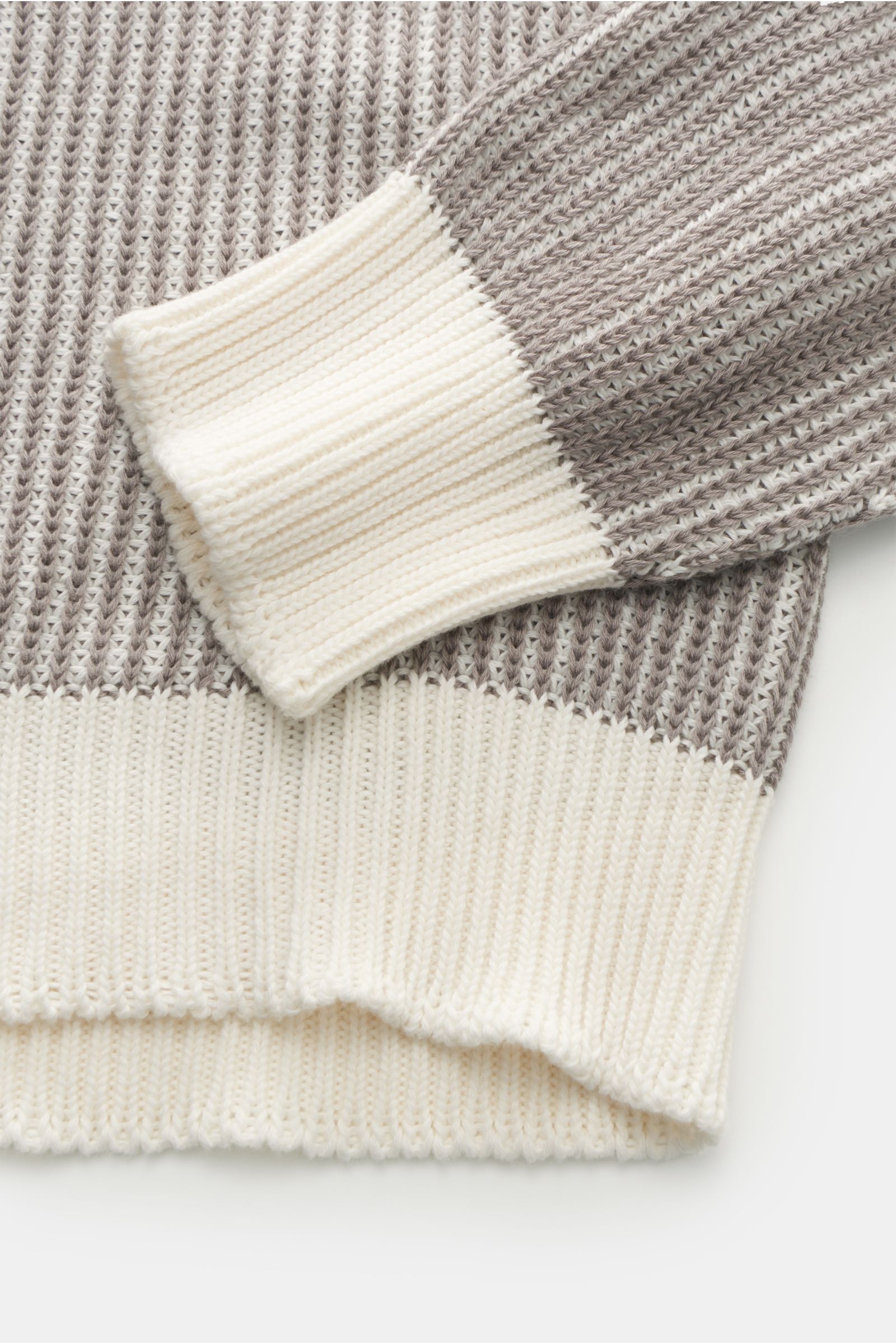 04651/ A trip in a bag Reversible half-zip jumper 'Pilar Crew' grey/white