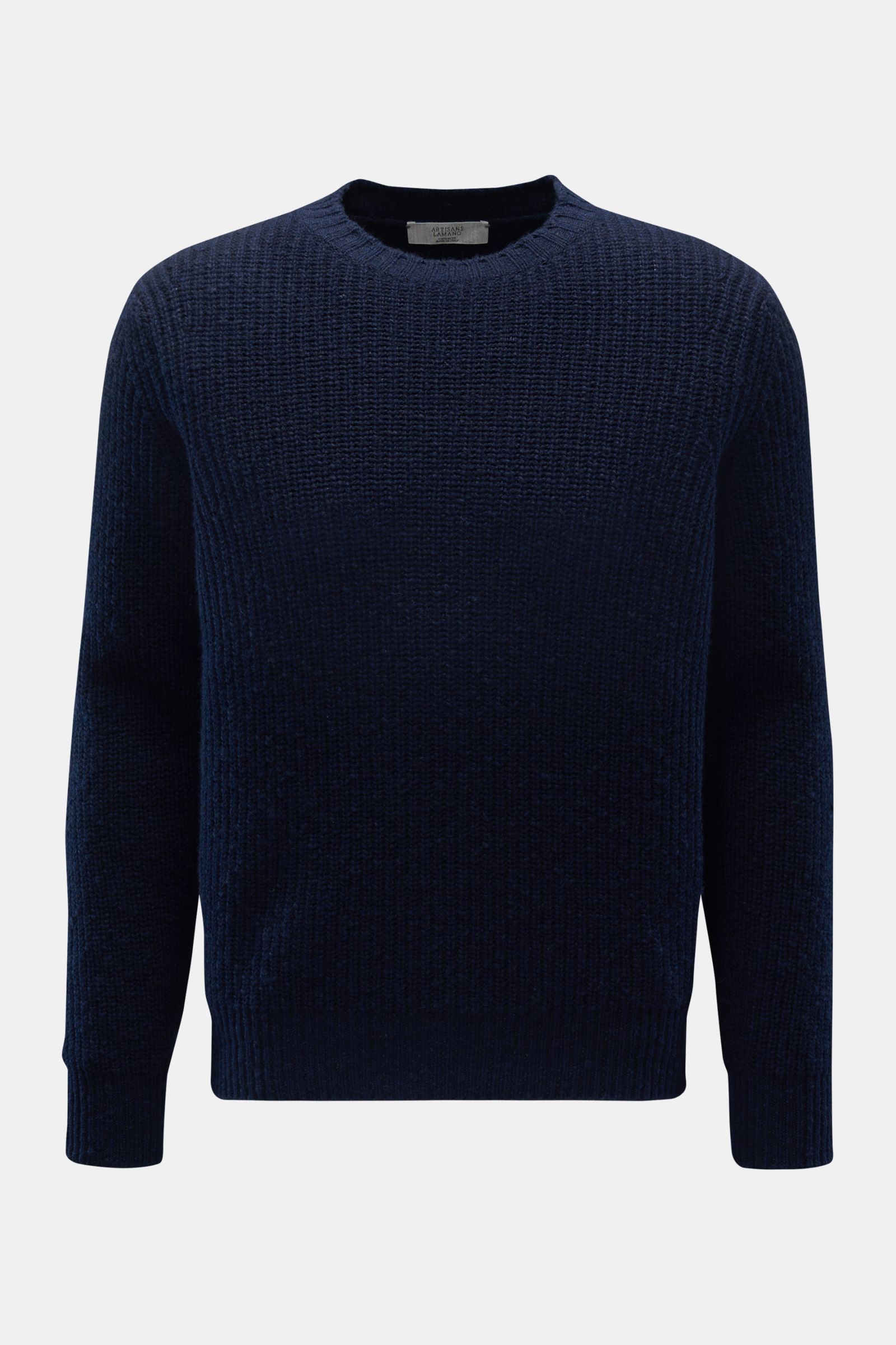 Lamano Artisans Cashmere crew neck jumper 'Burleigh' navy