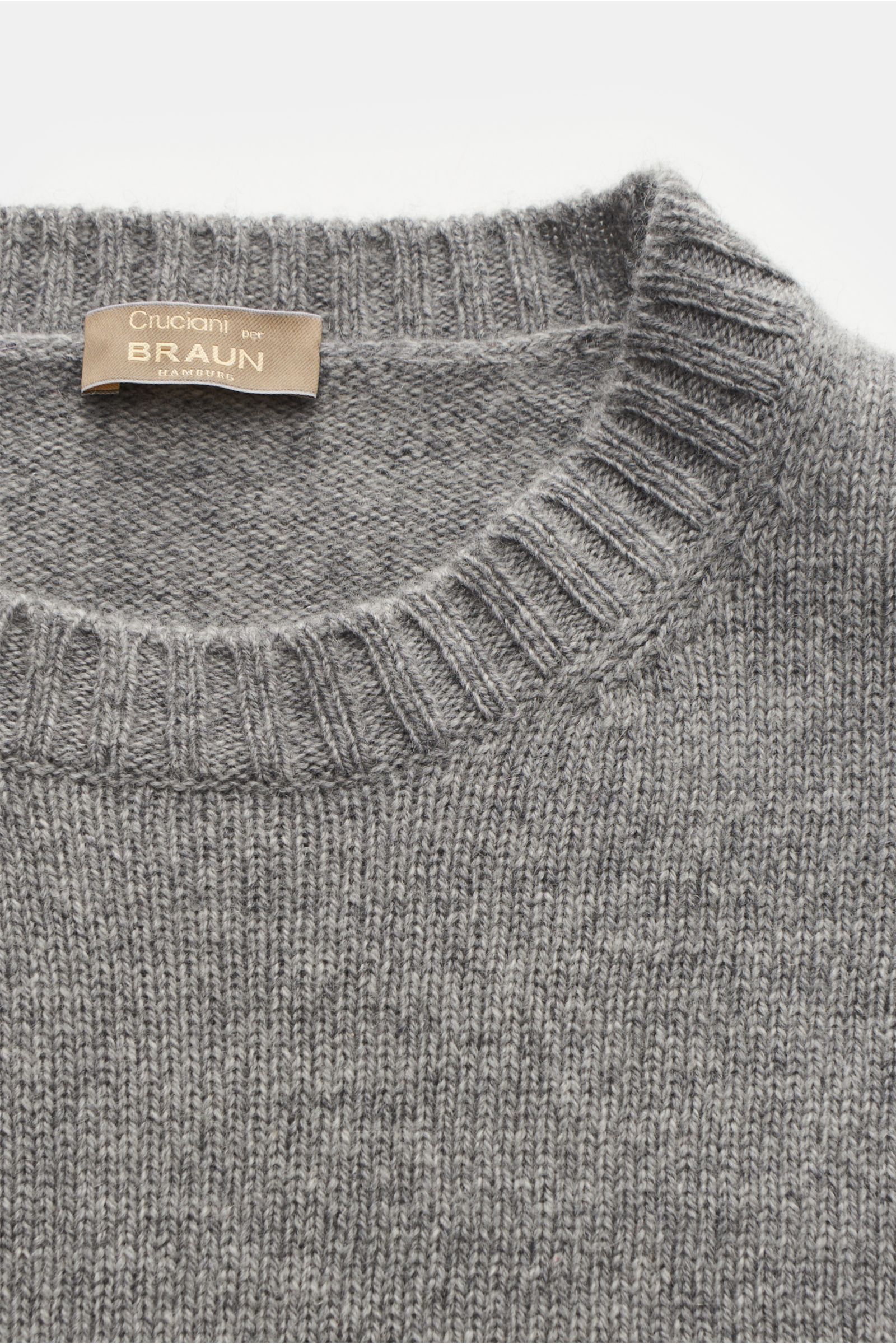 CRUCIANI cashmere crew neck jumper grey mottled | BRAUN Hamburg