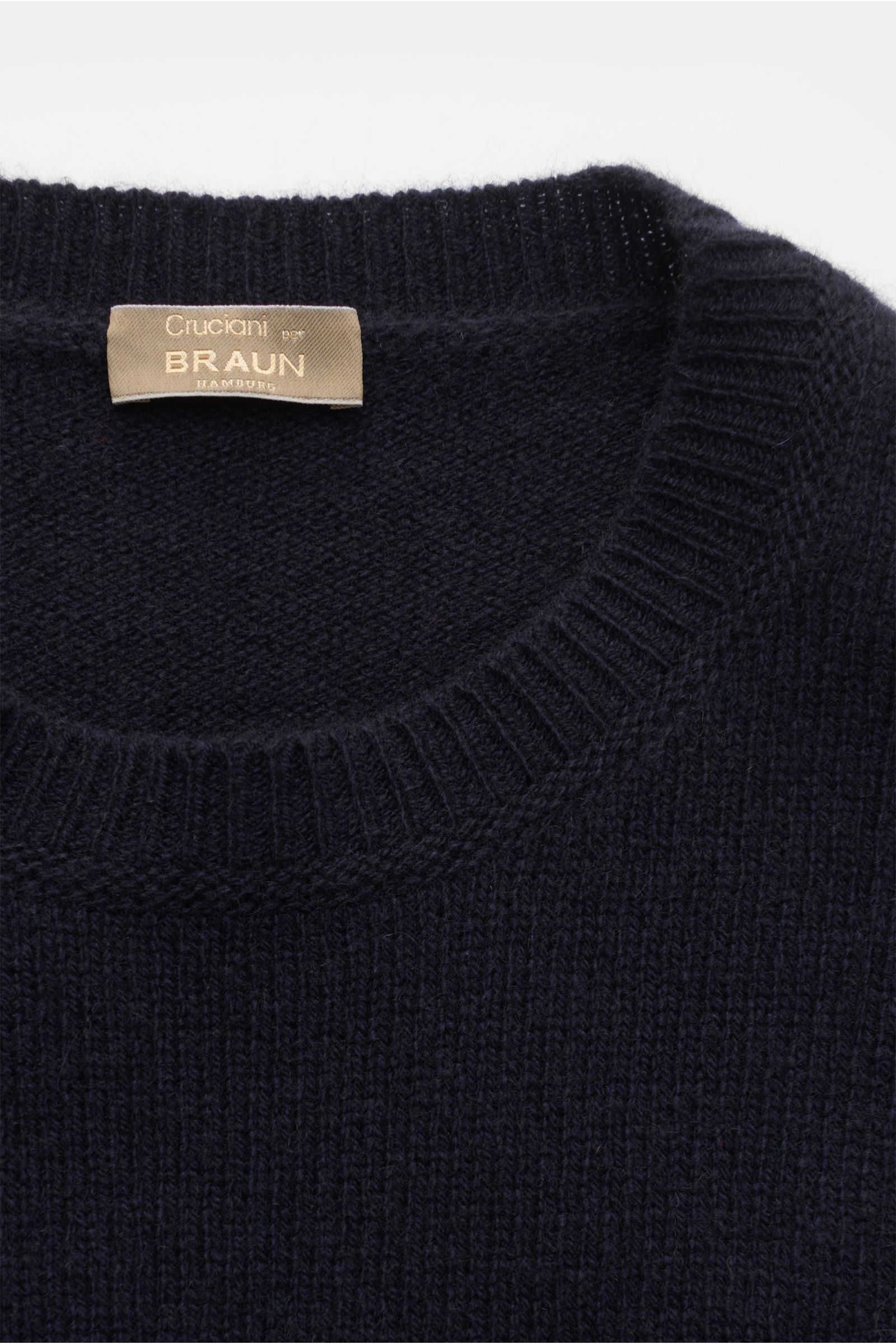 CRUCIANI cashmere crew neck jumper navy | BRAUN Hamburg