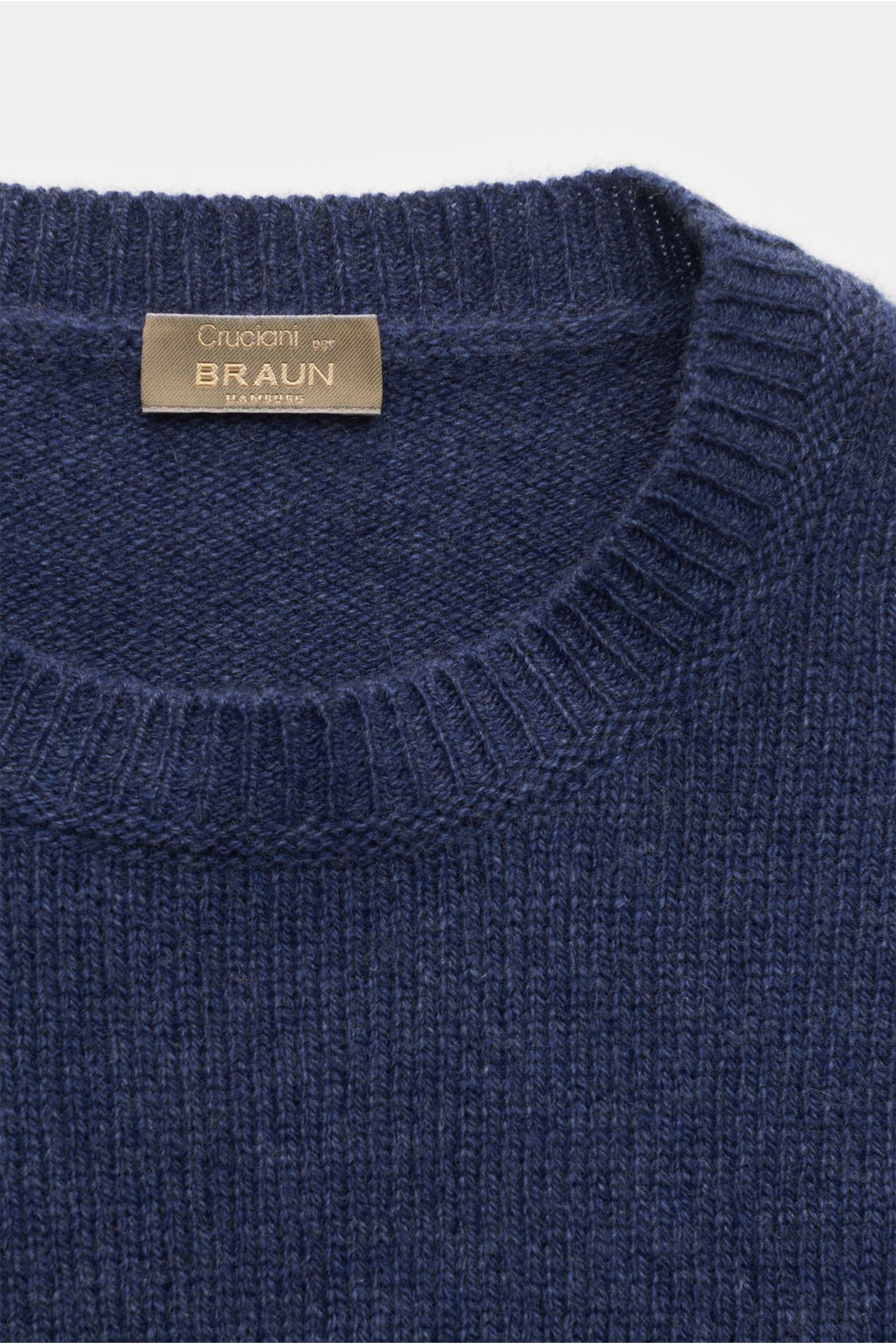 Cruciani Cashmere crew neck jumper dark blue mottled