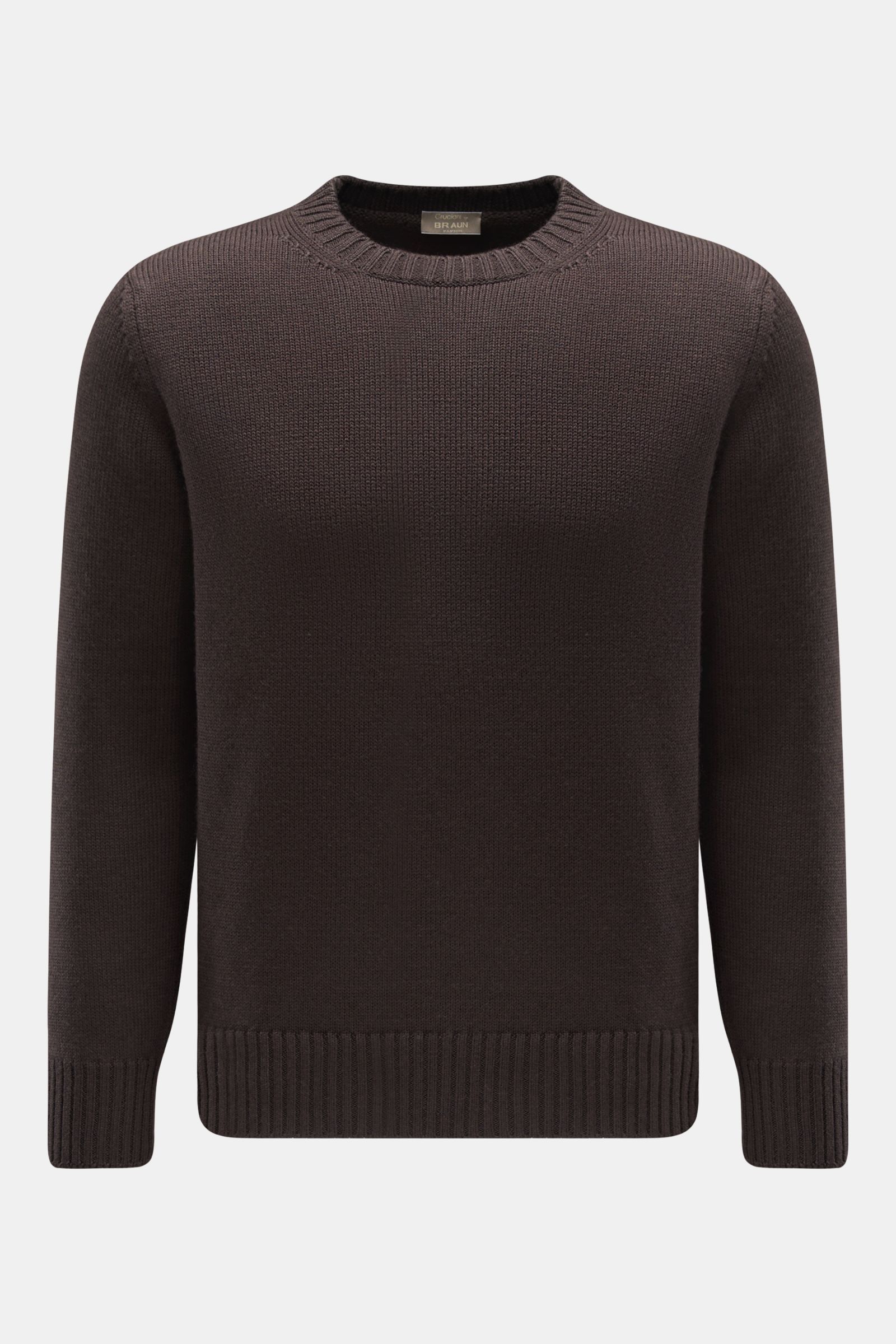 Cruciani Rundhalspullover dunkelbraun