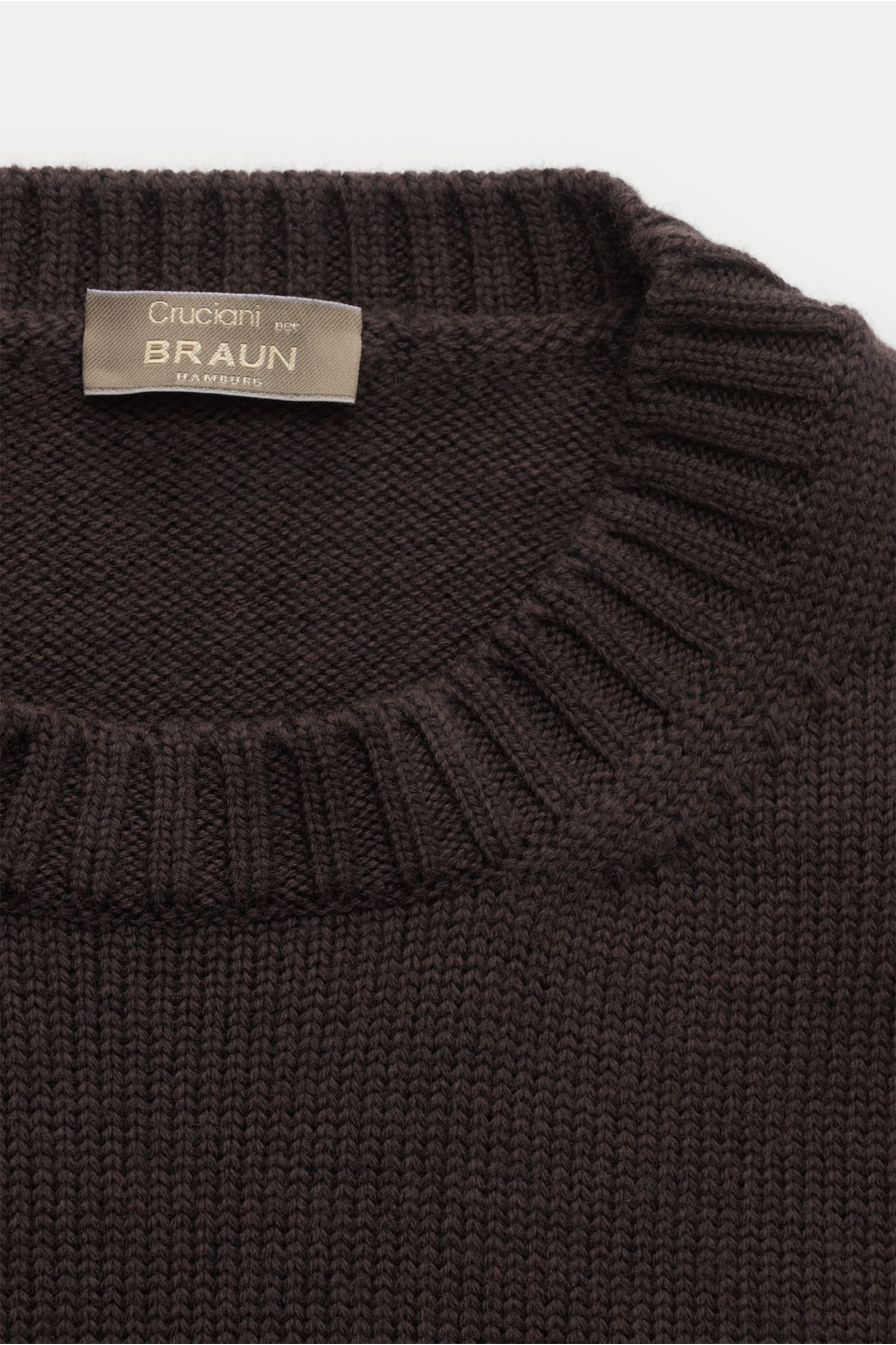 Cruciani Rundhalspullover dunkelbraun
