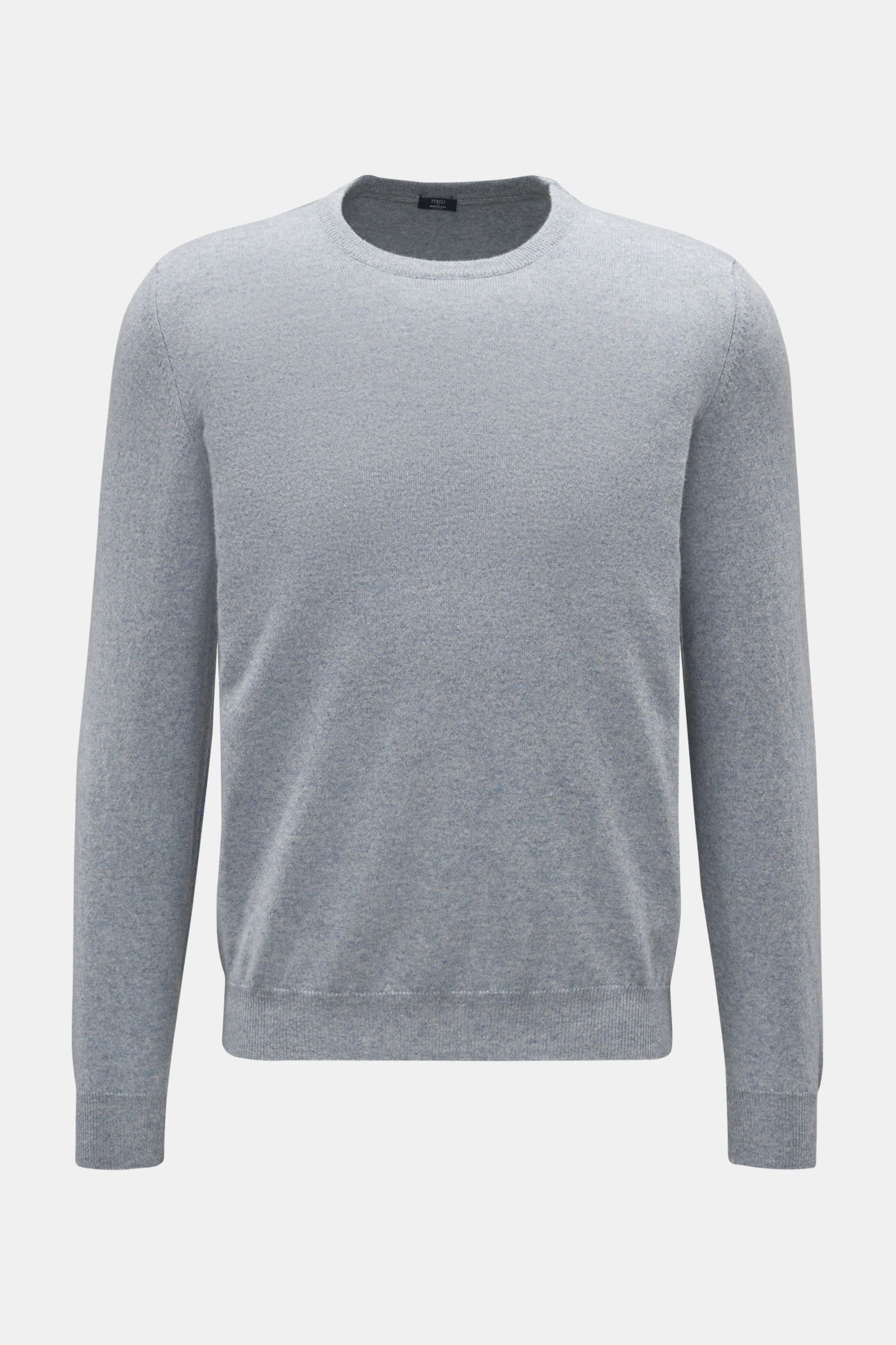 Fedeli Cashmere crew neck jumper smoky blue melange