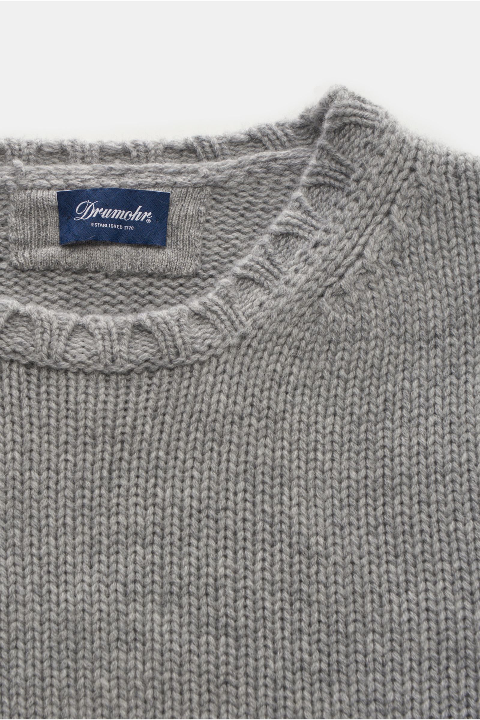 Drumohr LUXURY 4G Middle crew neck cashmere knit D4K103 4ゲージ ミドルゲージ クルーネック カシミア ニット イタリア メンズ Drumohr Blue Extra Fine Merino Wool Crewneck Sweater - EU 44