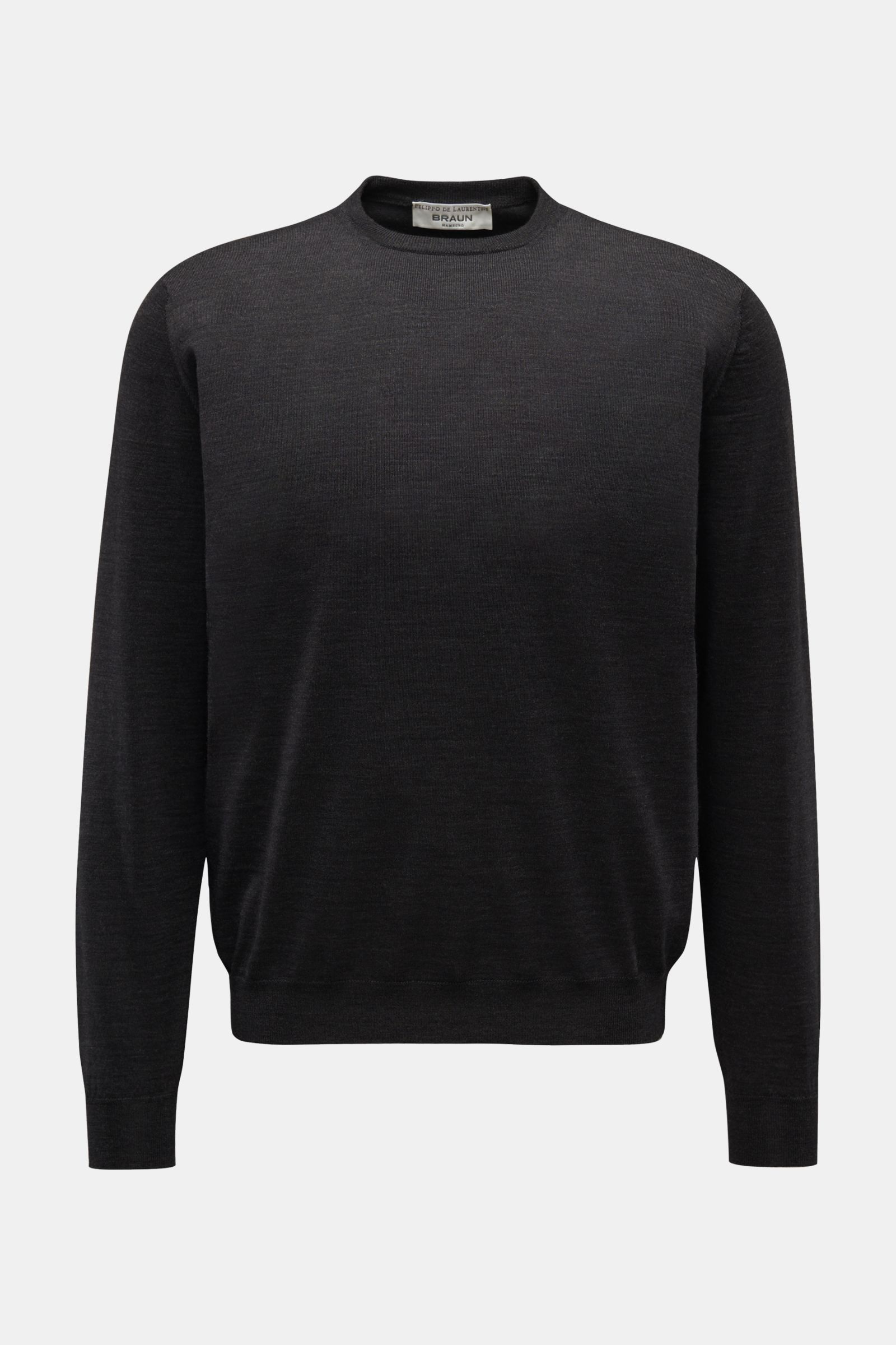 Filippo de Laurentiis Rundhalspullover anthrazit meliert